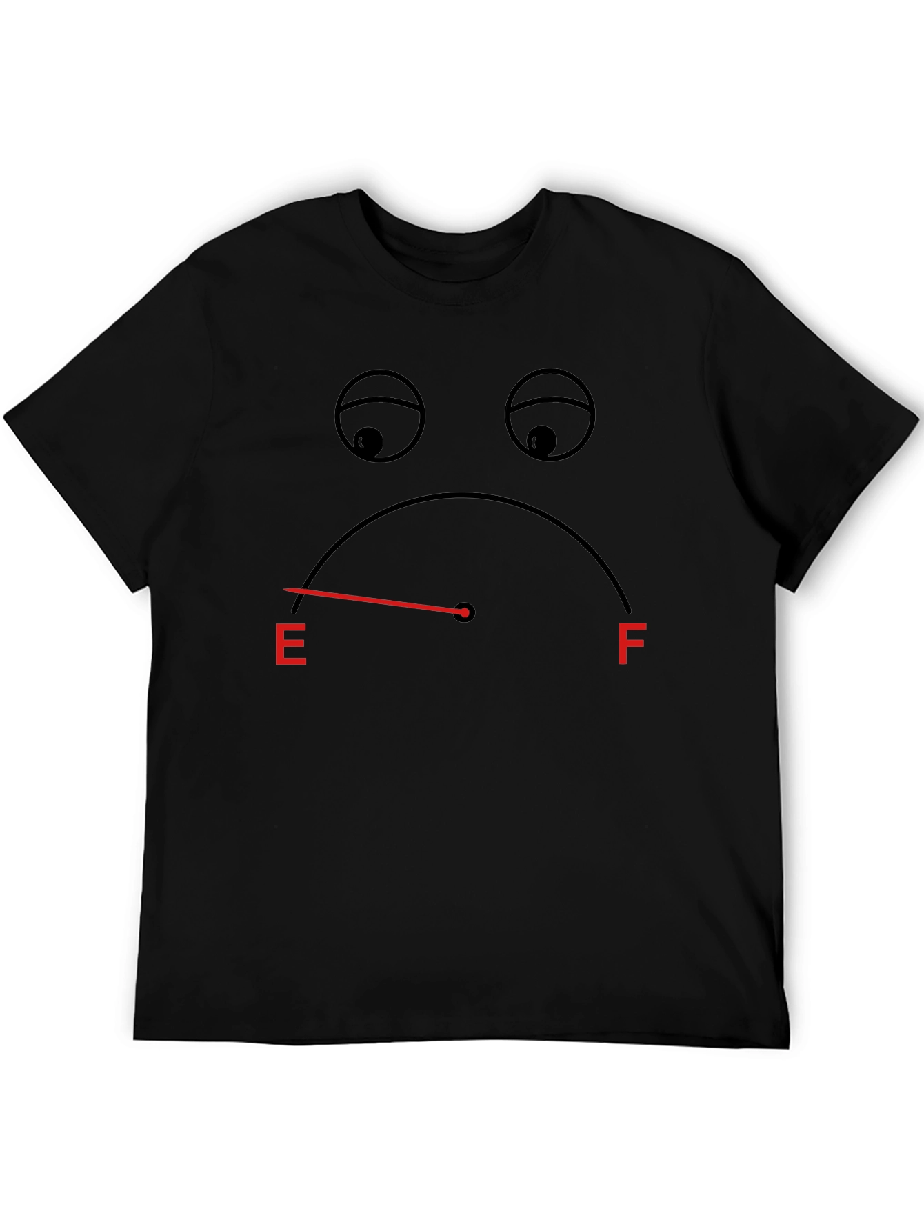 Black Sad Empty Gauge Black T-Shirt view 5