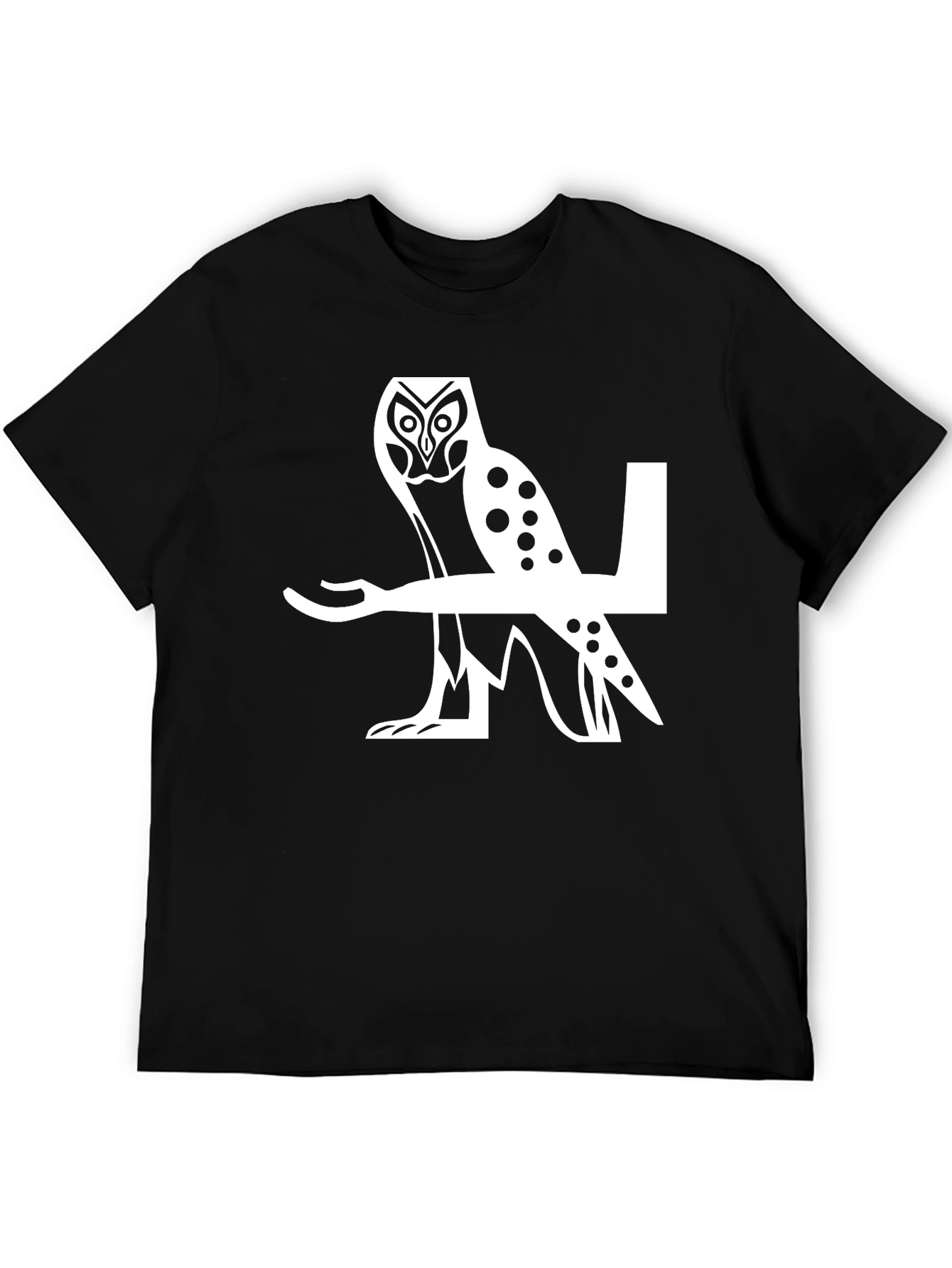 Black Owl Graphic Tee - Cool Bird Design view 5
