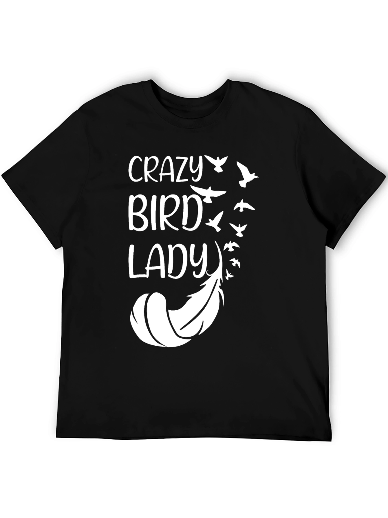 Black Crazy Bird Lady Graphic Tee view 5