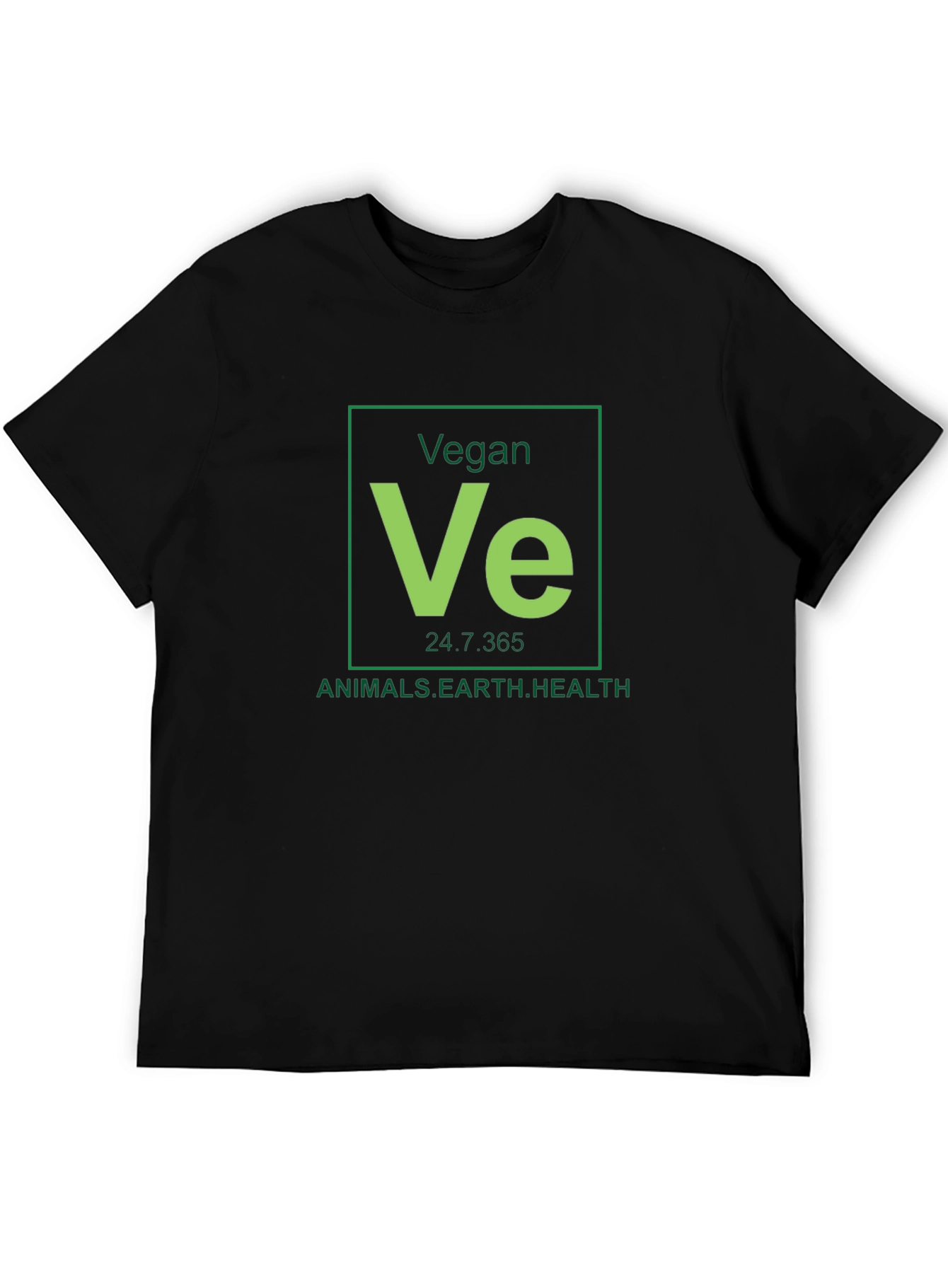Black Vegan Periodic Table Black T-Shirt view 5