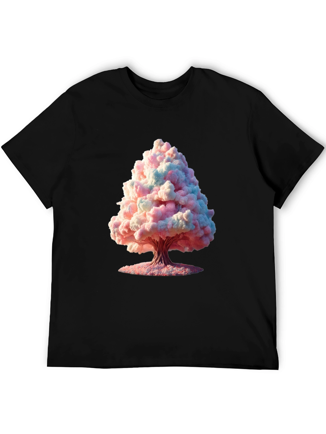 Black Cotton Candy Tree Graphic Black Tee view 5