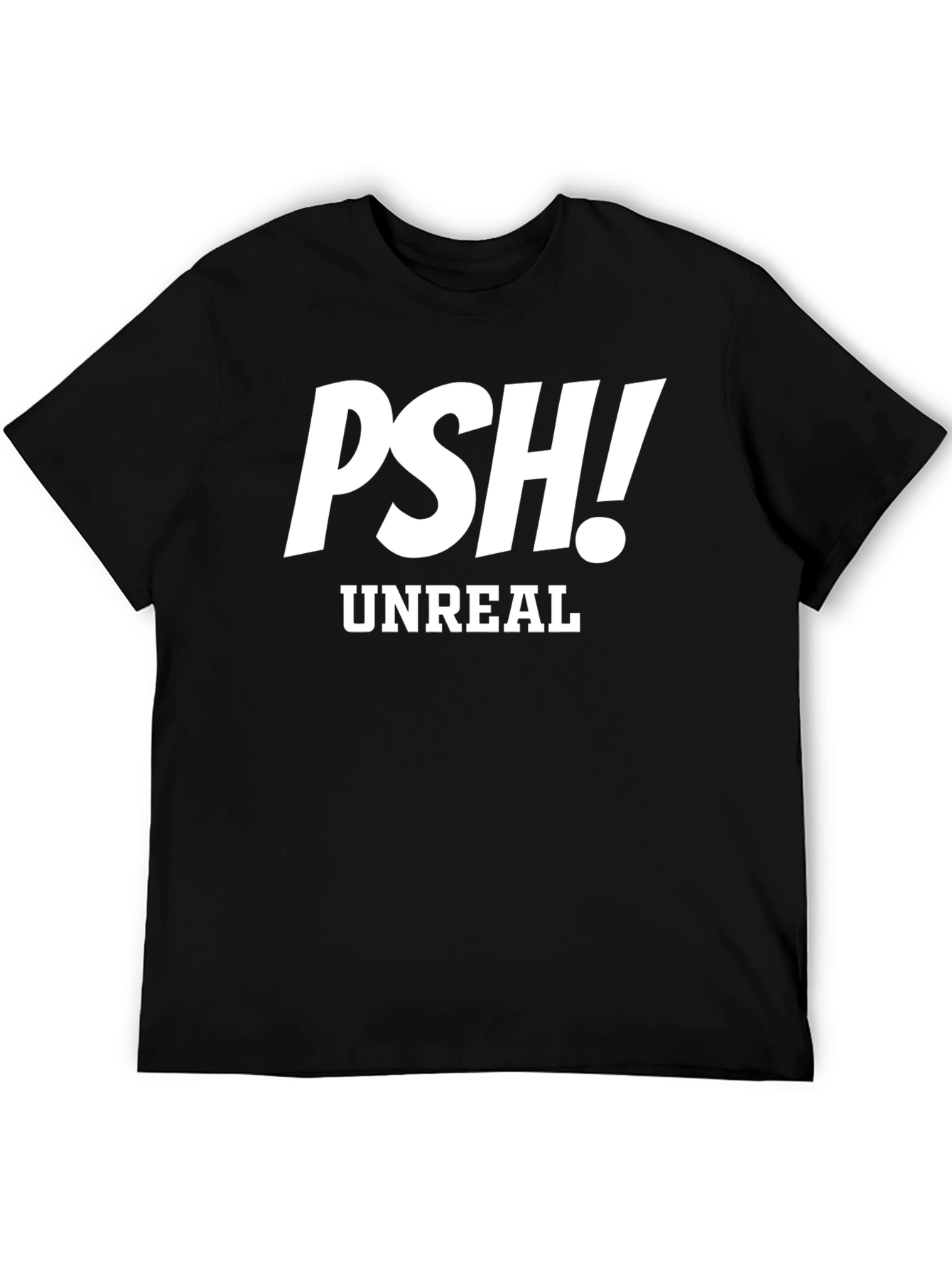 Black PSH! Unreal Graphic T-Shirt - Mens Crew Neck view 5