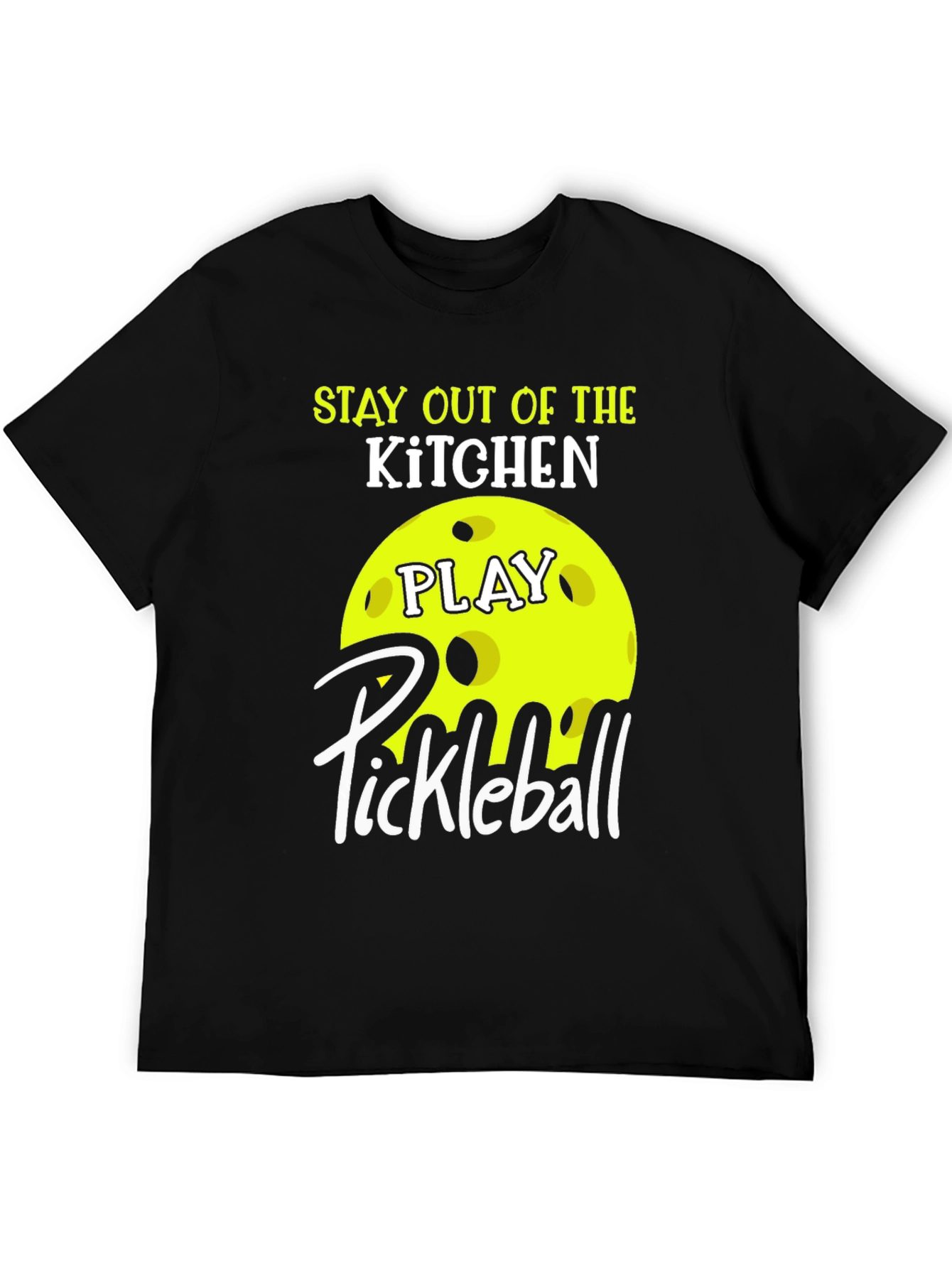 Black Stay Out of the Kitchen Pickleball T-Shirt view 5