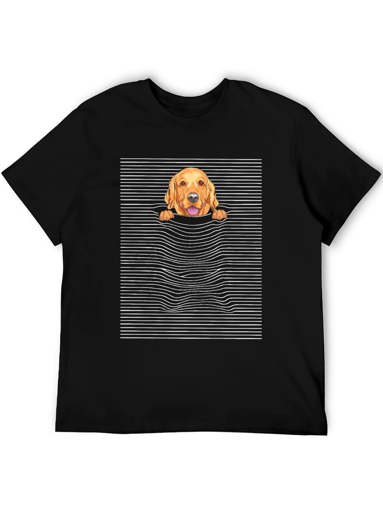 Black Golden Retriever Peek-a-Boo T-Shirt view 5