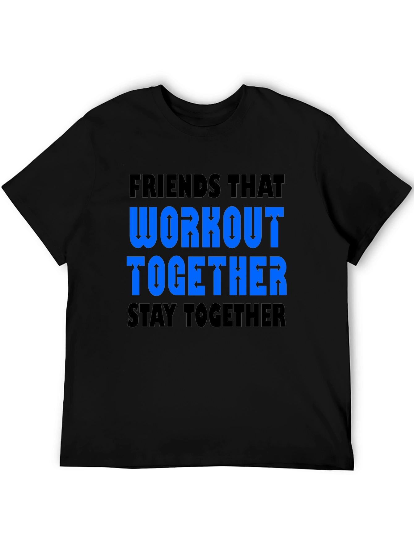 Black Friends Workout Together Graphic Tee - Black view 5