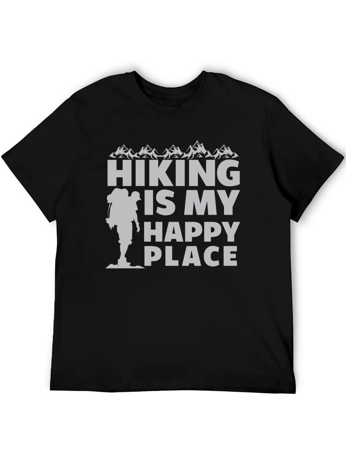 Black Hiking Is My Happy Place T-Shirt view 5