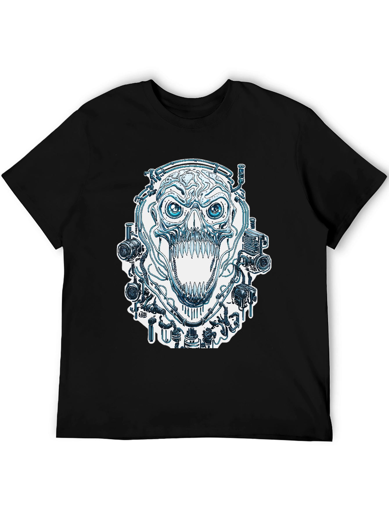 Black Steampunk Skull T-Shirt - Edgy Graphic Tee view 5