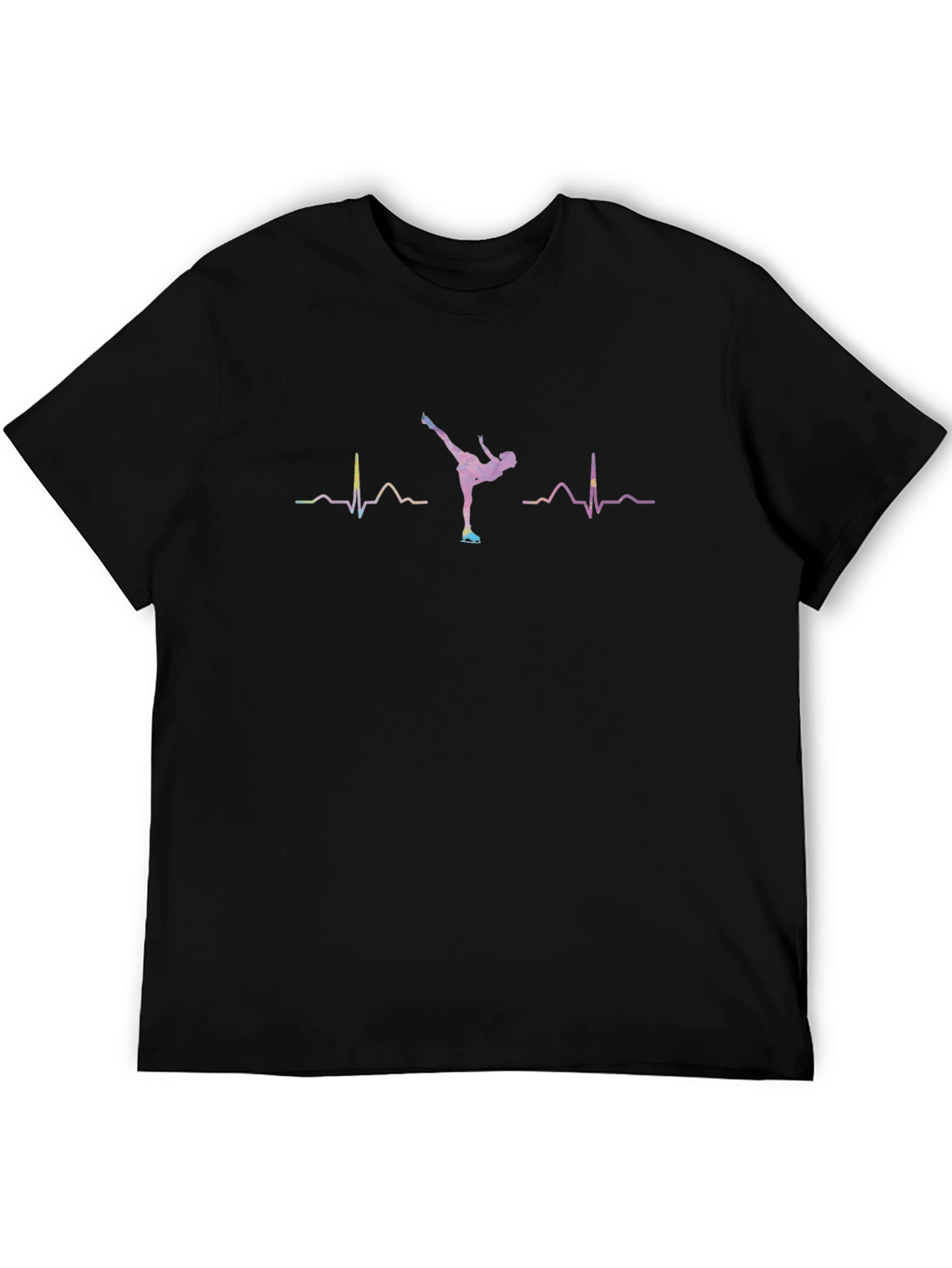 Black Ice Skating Heartbeat T-Shirt - Passion on Display view 5