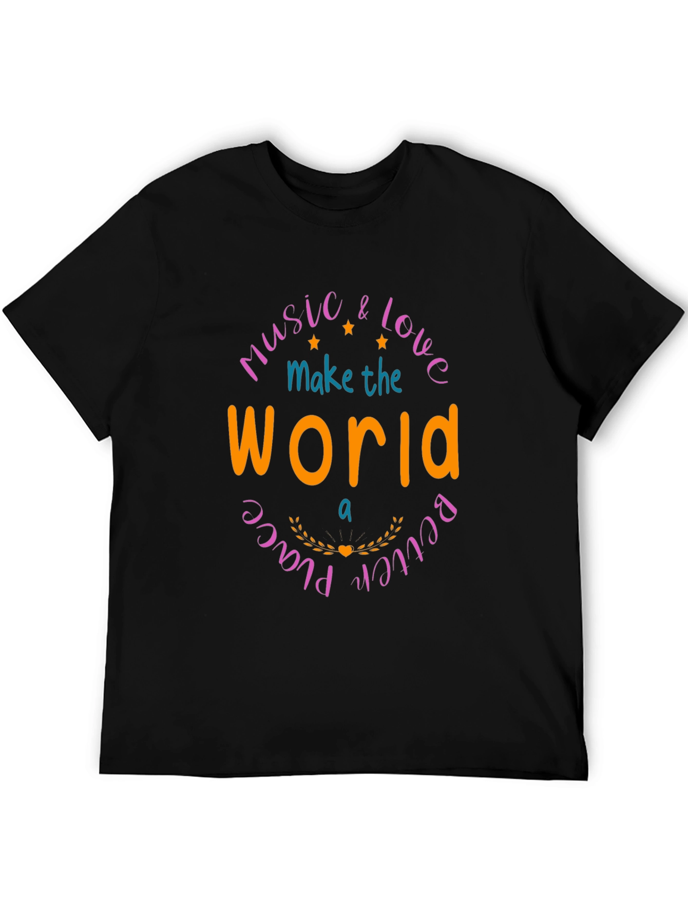 Black Music & Love Makes The World Better Black T-Shirt view 5