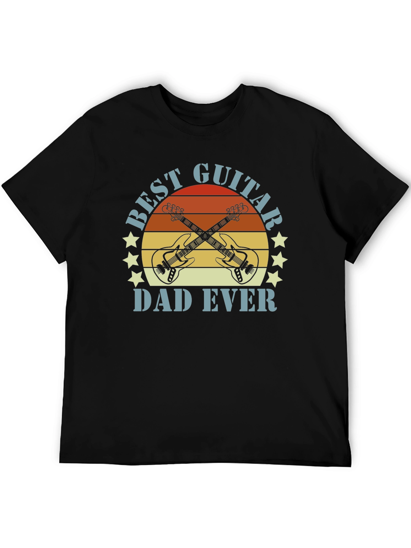 Black Best Guitar Dad Ever T-Shirt view 5
