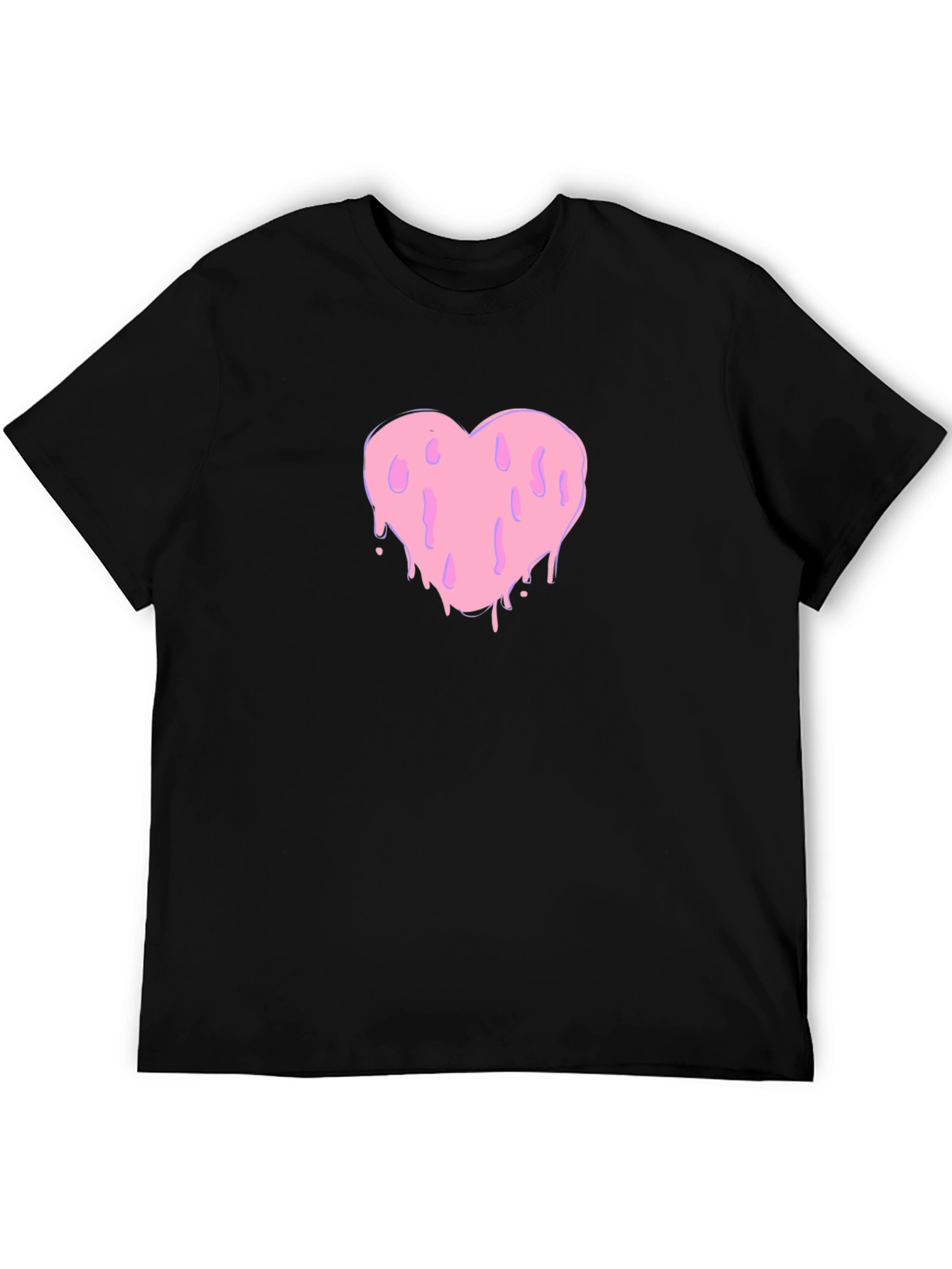 Black Melting Heart Graphic Black Tee view 5