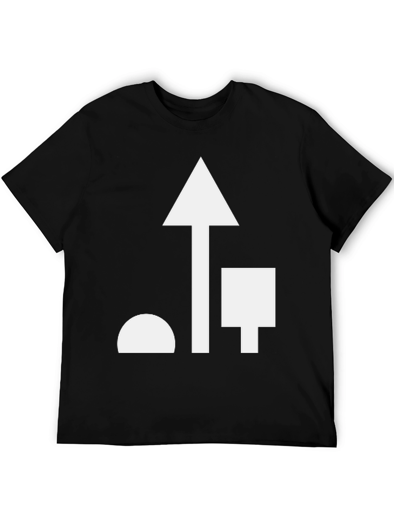 Black Abstract Graphic Black T-Shirt view 5