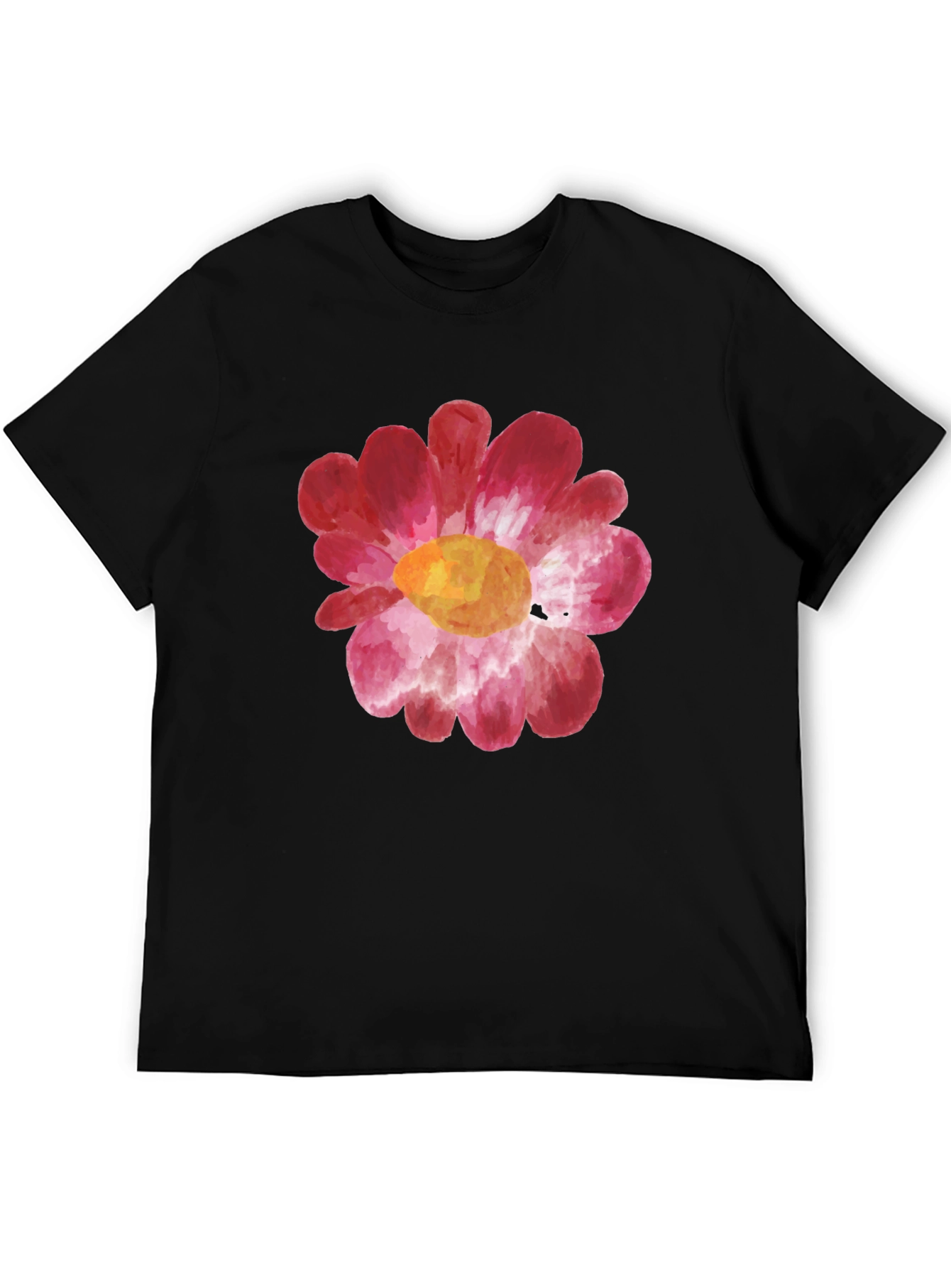 Black Floral Watercolor Graphic Tee - Black view 5