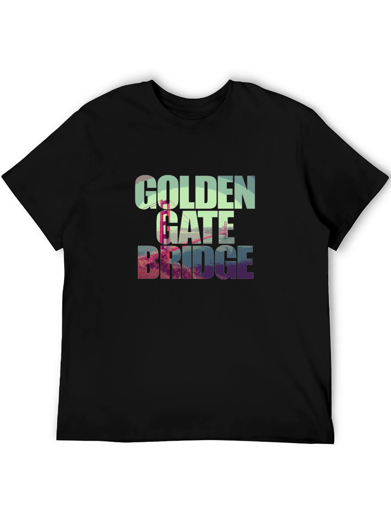 Black Golden Gate Bridge Graphic Tee - Black T-Shirt view 5