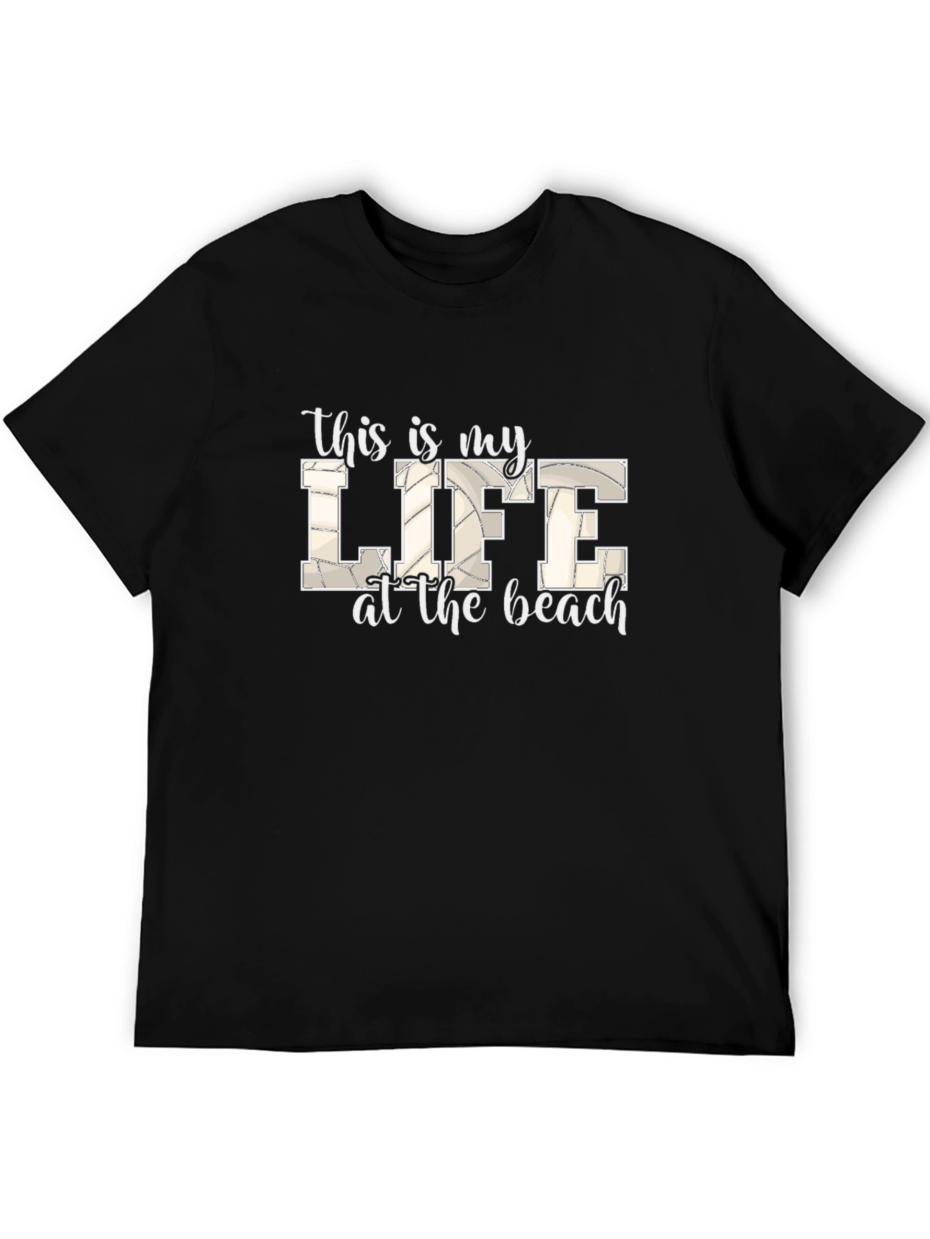 Black Beach Life Volleyball T-Shirt view 5