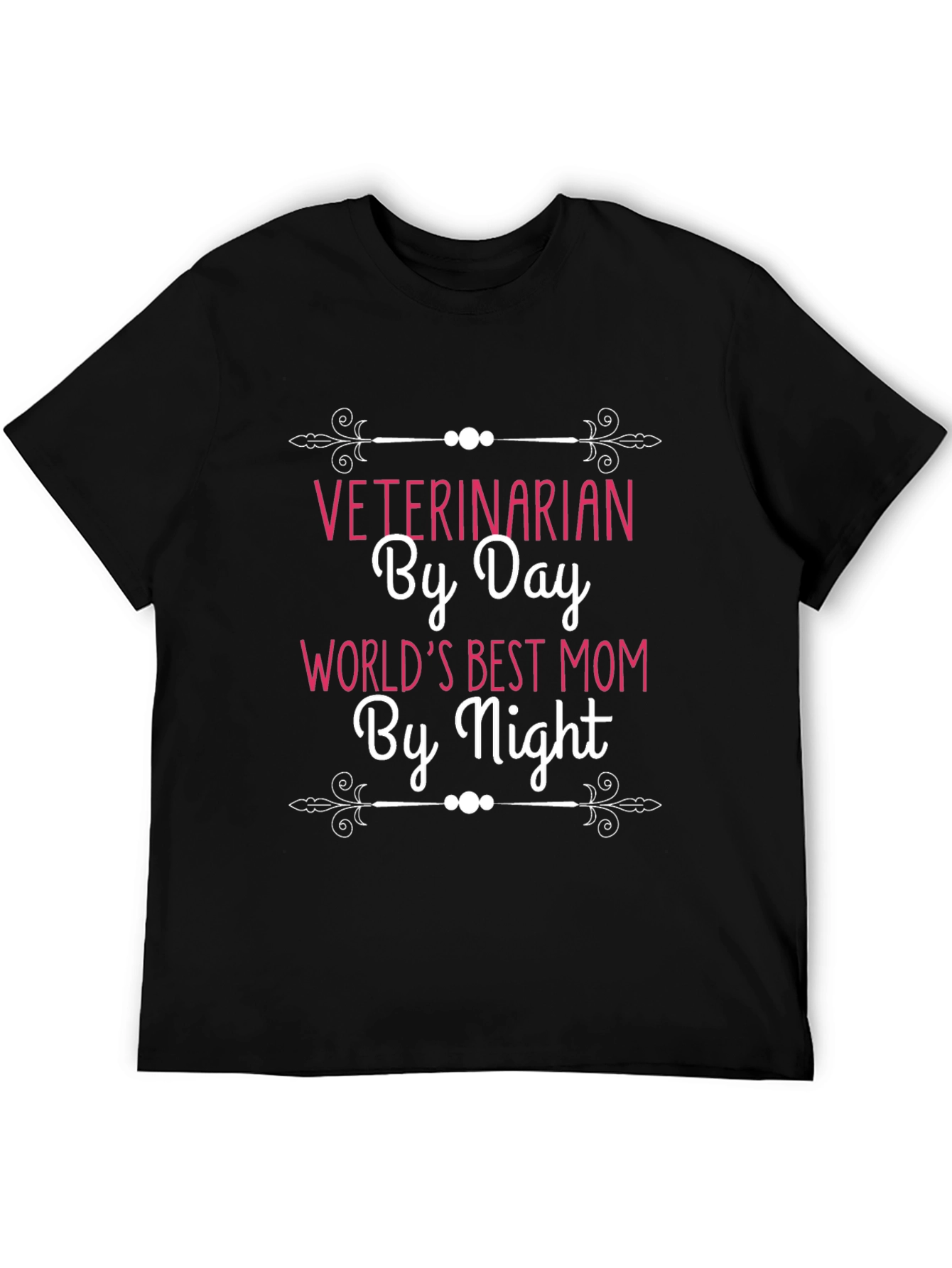 Black Veterinarian Mom T-Shirt - By Day, World's Best by Night! view 5