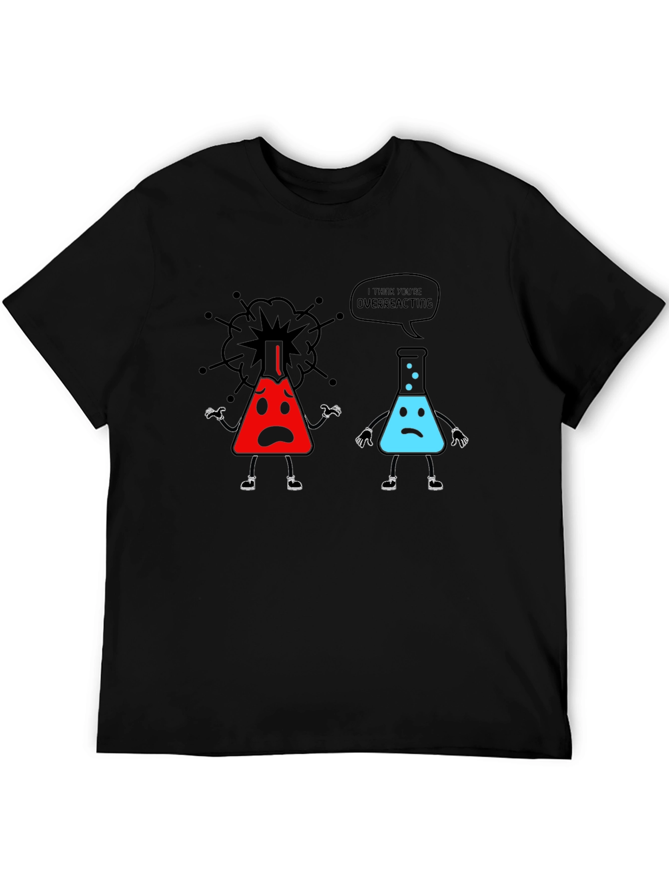 Black Overreacting Science T-Shirt view 5