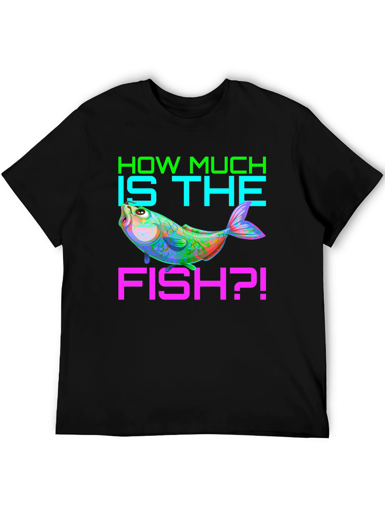 Black How Much is the Fish? Men's Graphic T-Shirt view 5