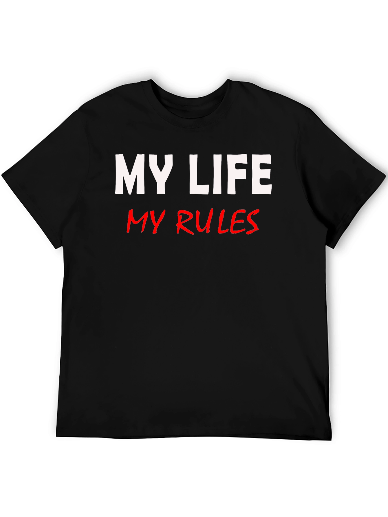 Black My Life My Rules Graphic Tee - Black view 5