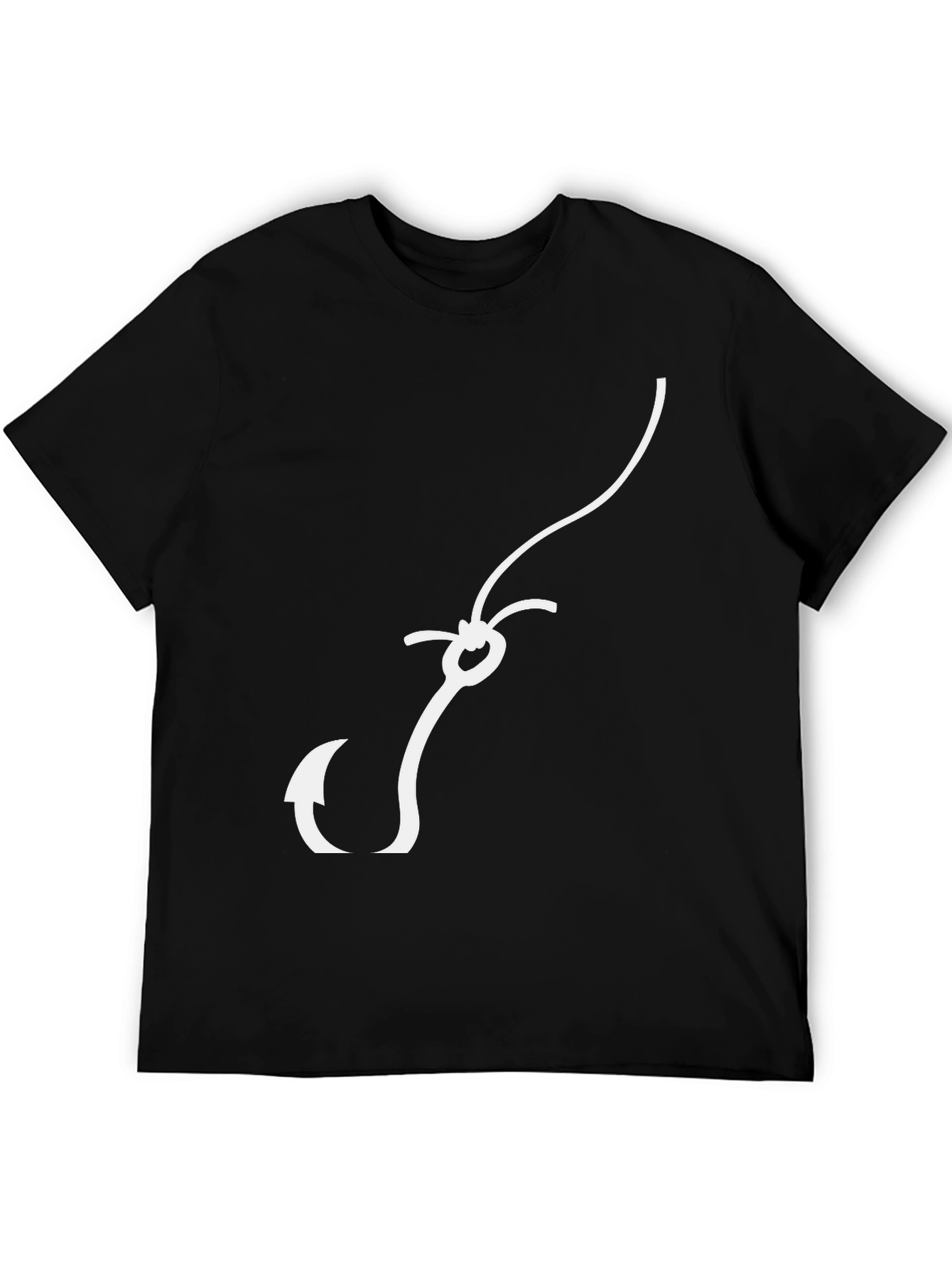 Black Fishing Hook Graphic Tee - Black Cotton Blend view 5