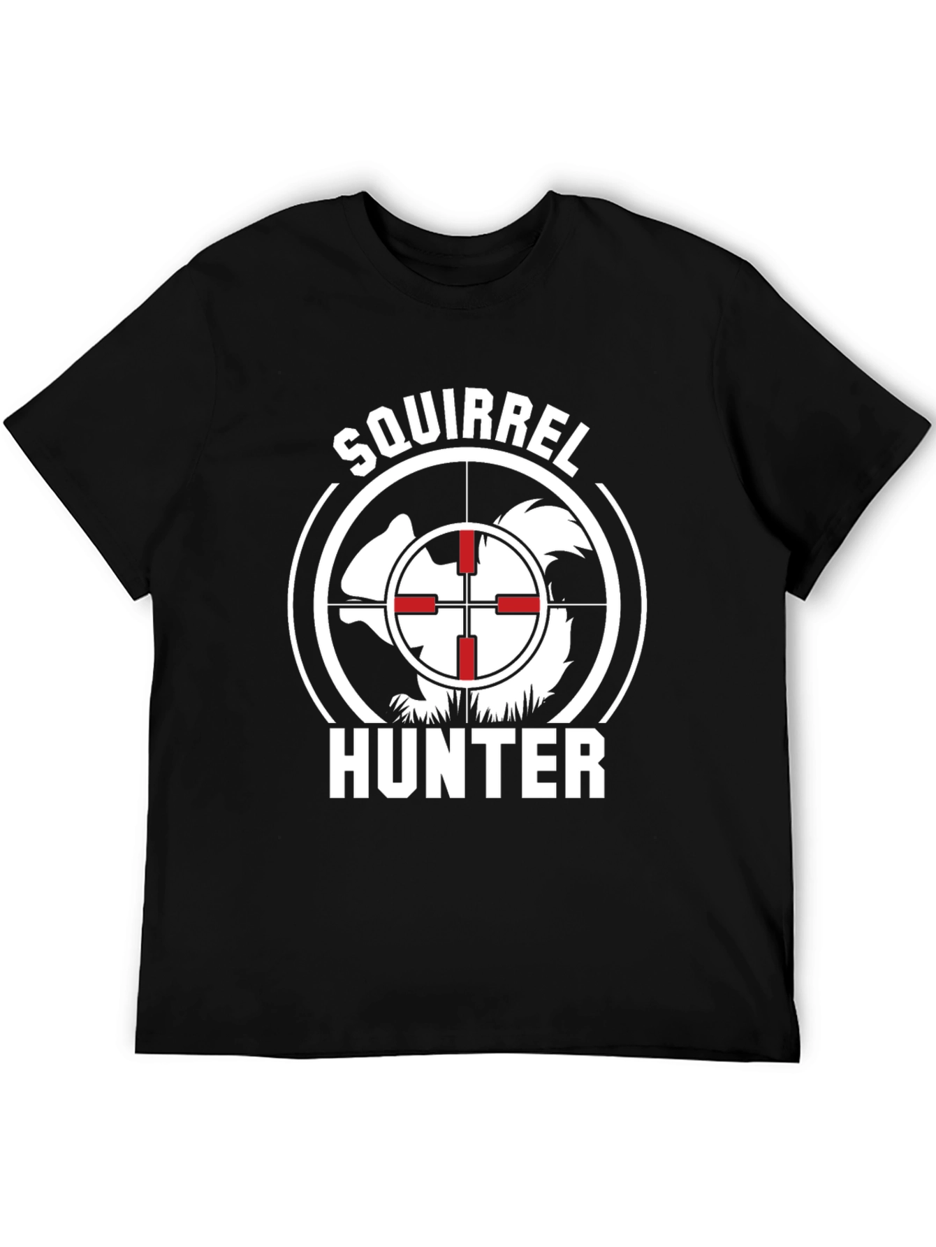 Black Squirrel Hunter Graphic Tee - Novelty Hunting Shirt view 5