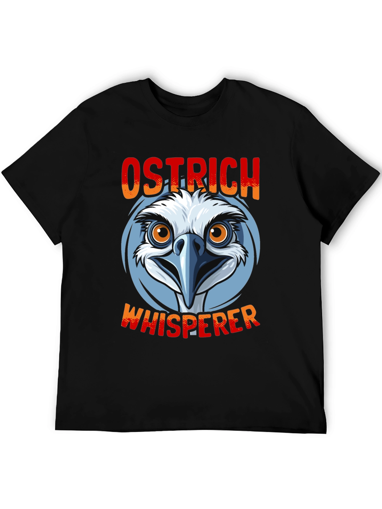 Black Ostrich Whisperer Graphic T-Shirt - Funny Bird Lover Tee view 5