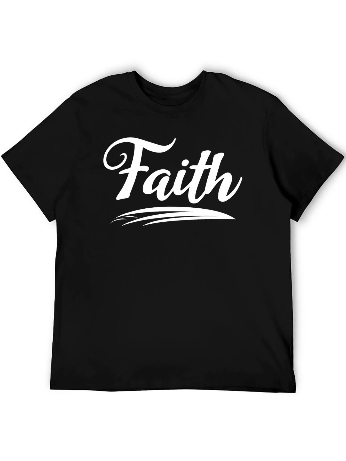Black Faith Graphic Tee - Classic Black Crewneck T-Shirt view 5