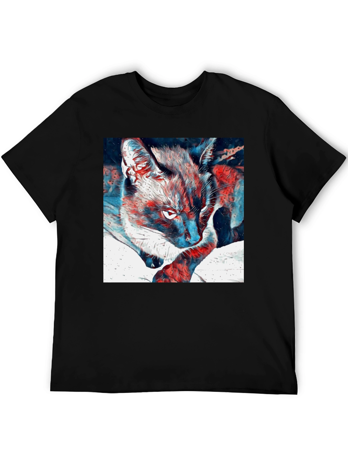 Black Cat Graphic T-Shirt - Cool Animal Tee view 5