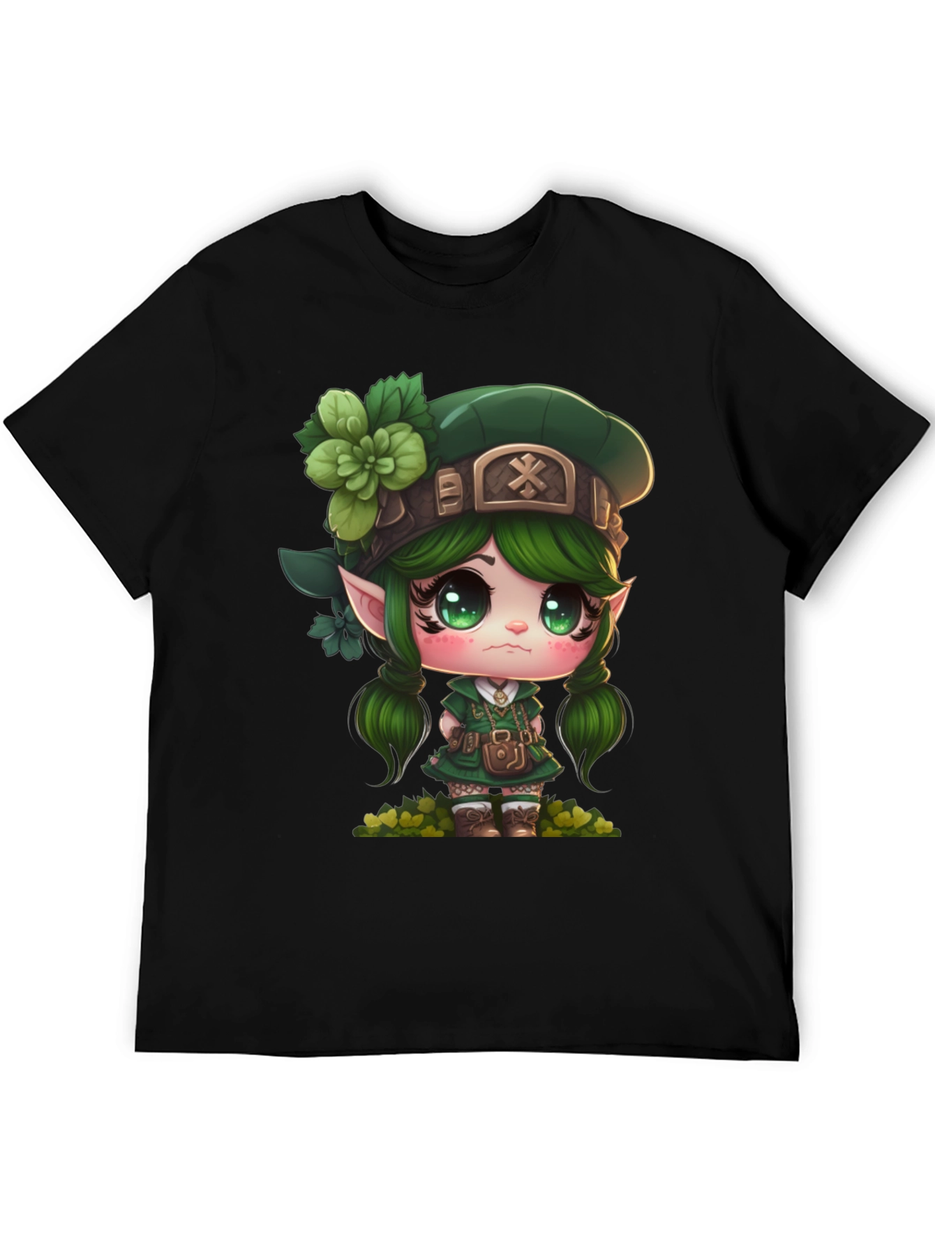 Black Lucky Leprechaun Girl's T-Shirt view 5