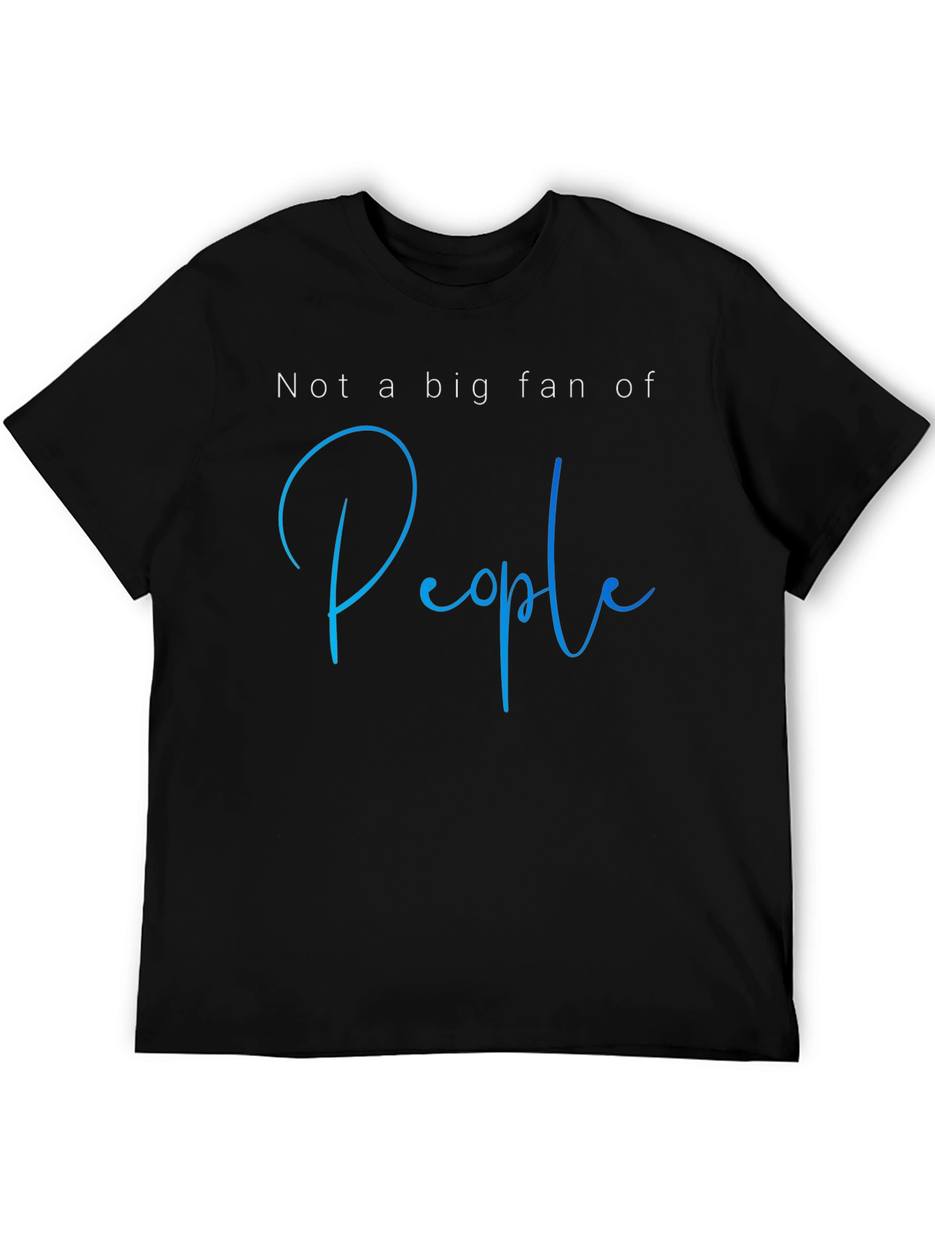 Black Not a Big Fan of People Graphic Tee view 5