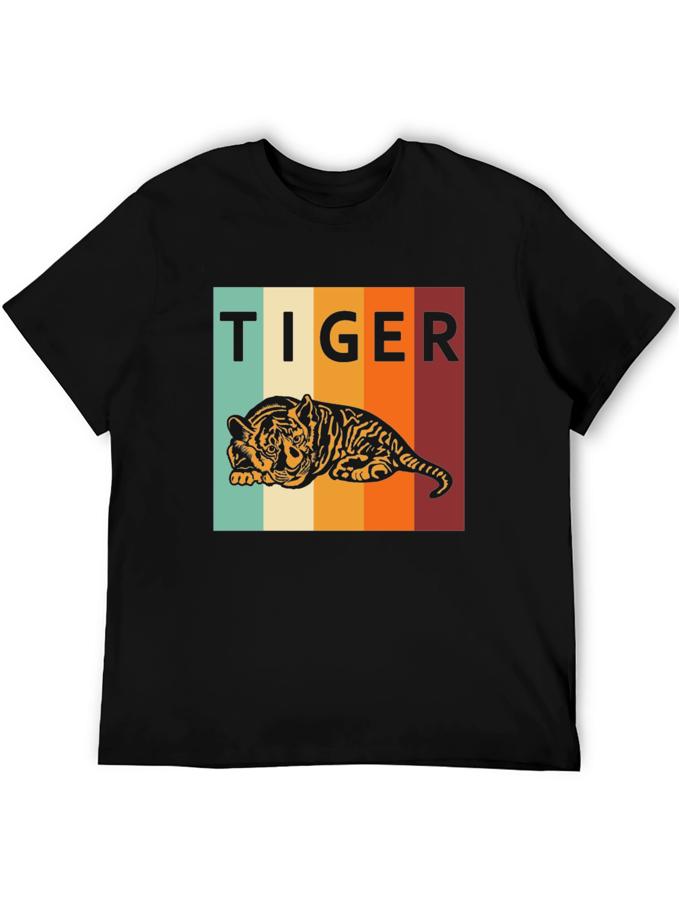 Black Retro Tiger Graphic Tee - Comfort Fit view 5