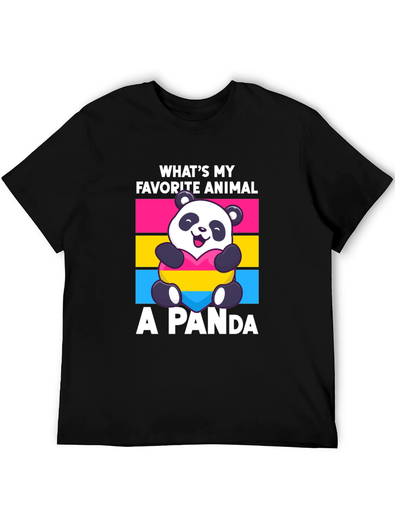Black Panda T-Shirt - What's My Favorite Animal view 5