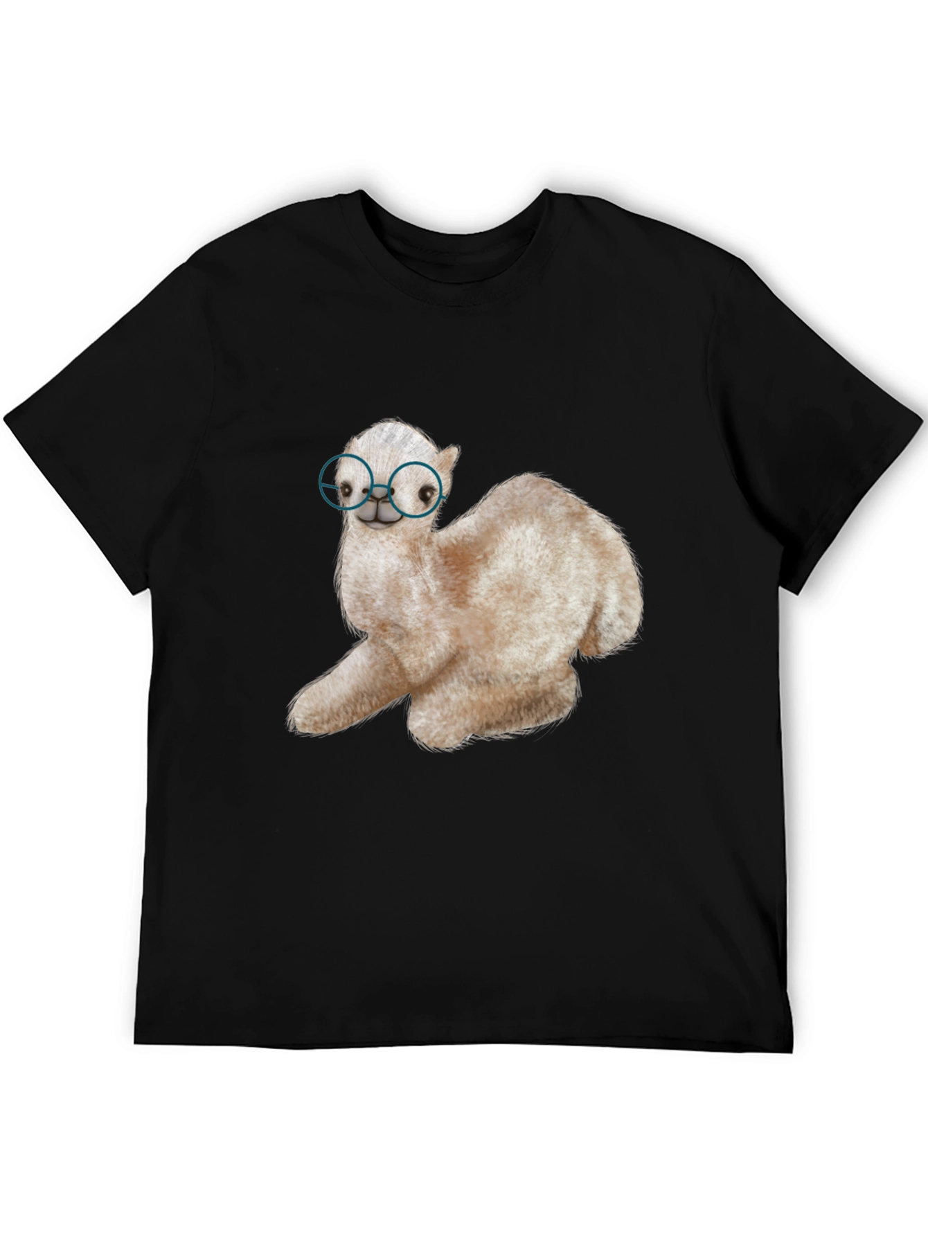Black Alpaca with Glasses Graphic Tee view 5