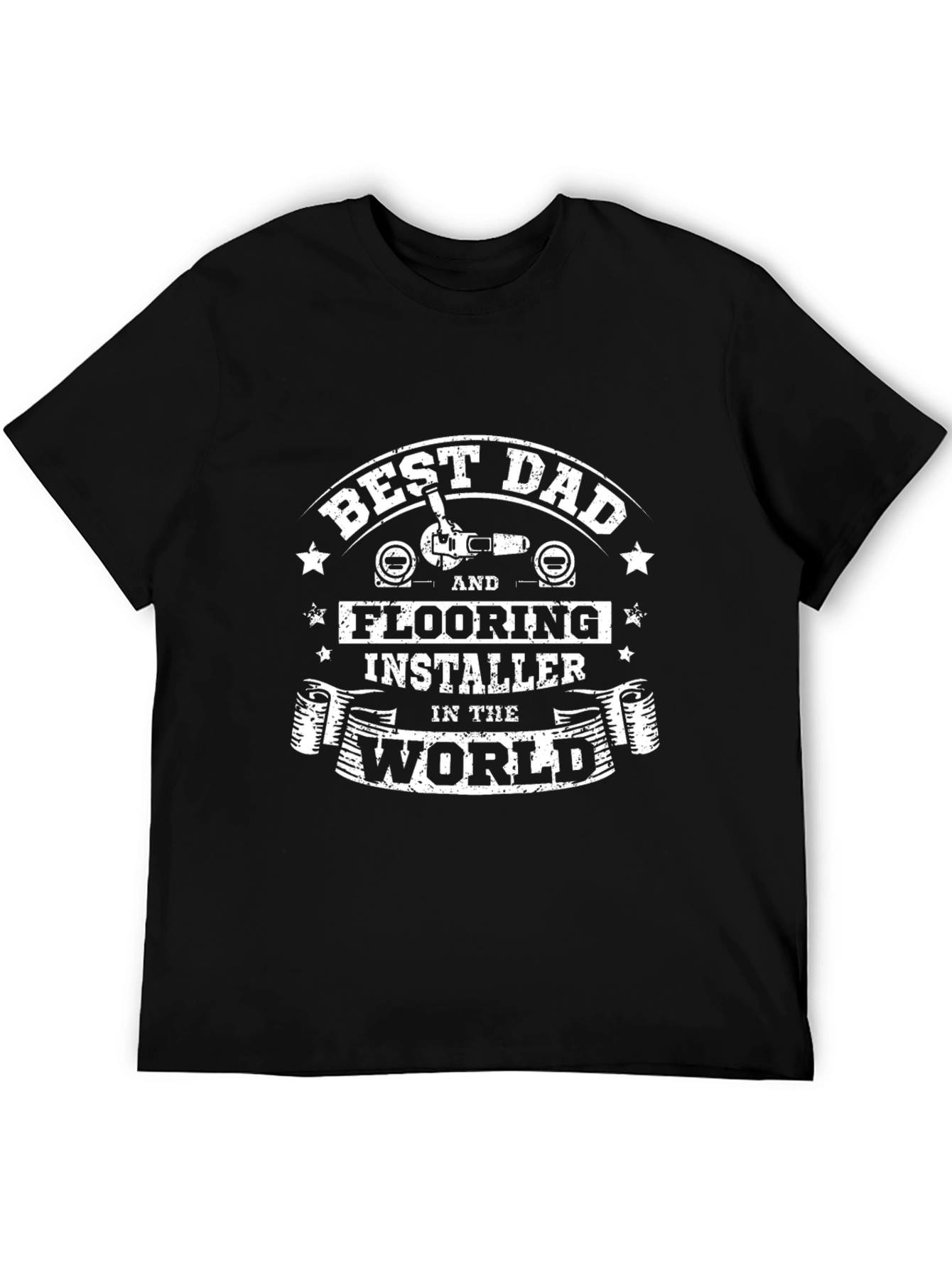 Black Best Dad Flooring Installer T-Shirt view 5