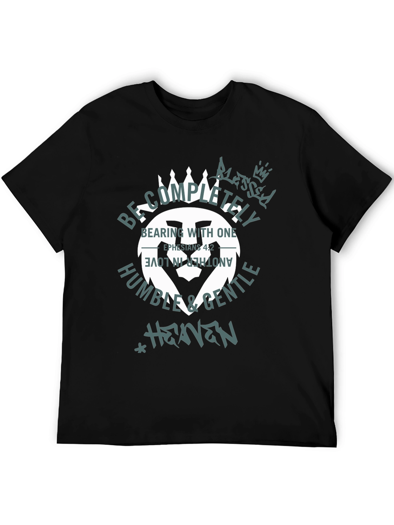 Black Faith-Inspired Lion T-Shirt view 5
