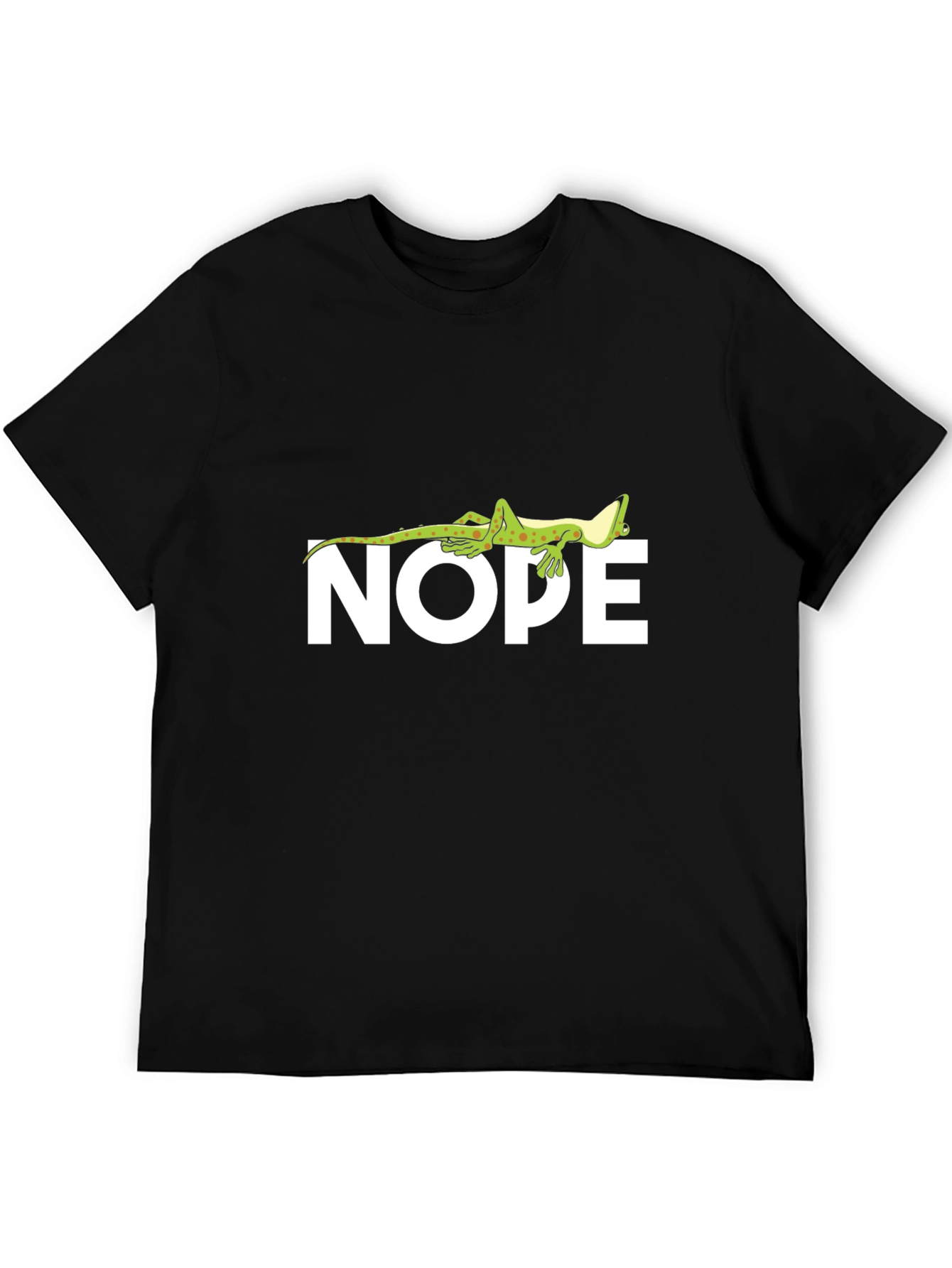 Black Nope Lizard T-Shirt - Comfy Black Tee view 5