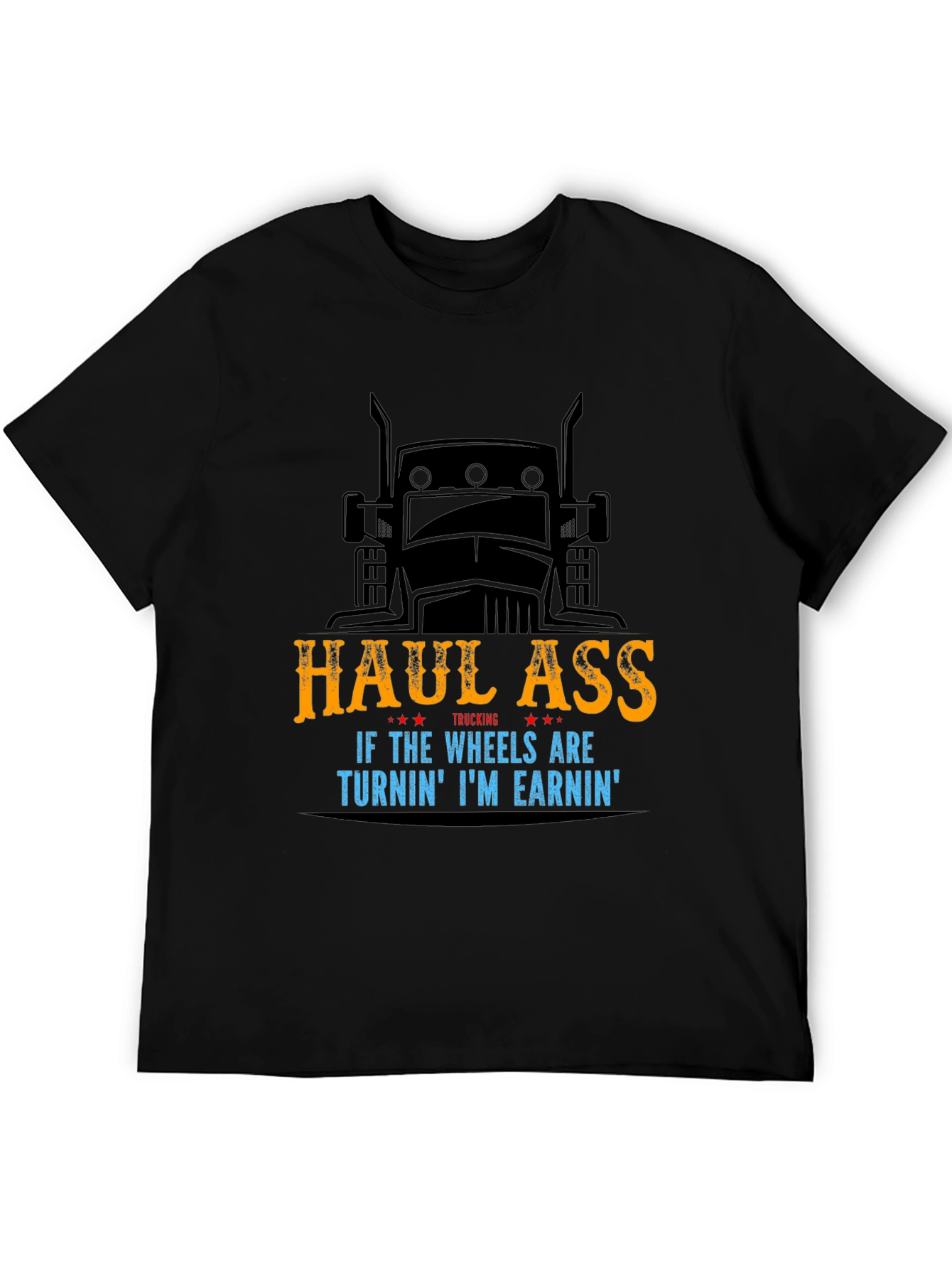 Black Haul Ass Trucking Graphic T-Shirt view 5