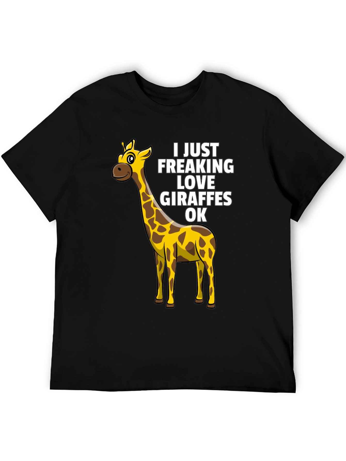 Black Giraffe Lover T-Shirt - Funny Graphic Tee view 5