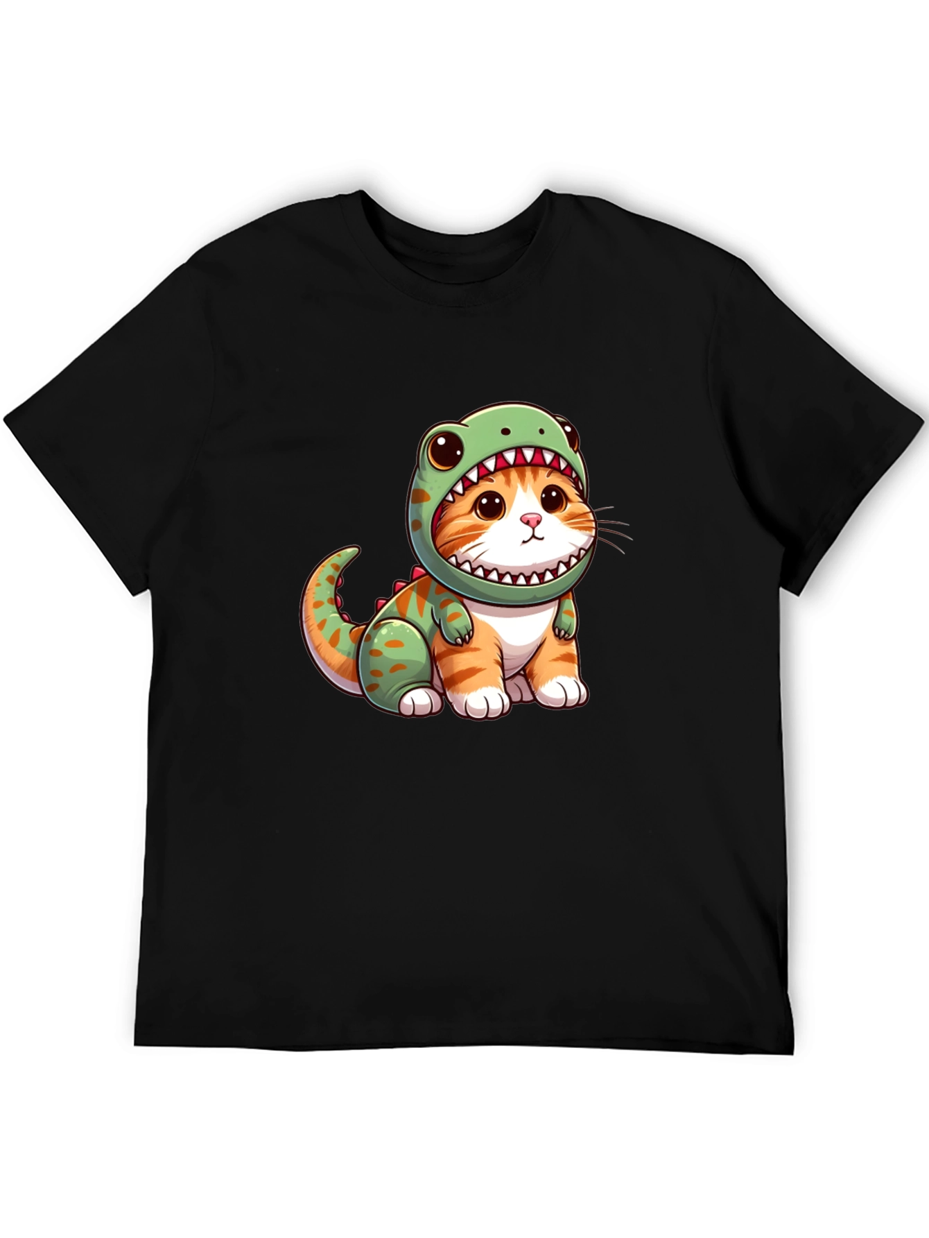 Black Cat in Dino Costume Graphic Tee - Novelty Apparel view 5