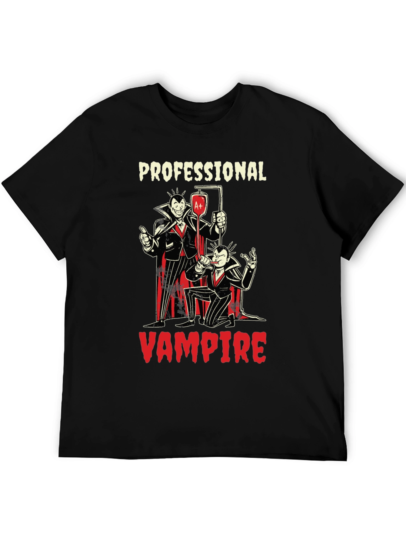 Black Professional Vampire Graphic T-Shirt - Novelty Tee view 5