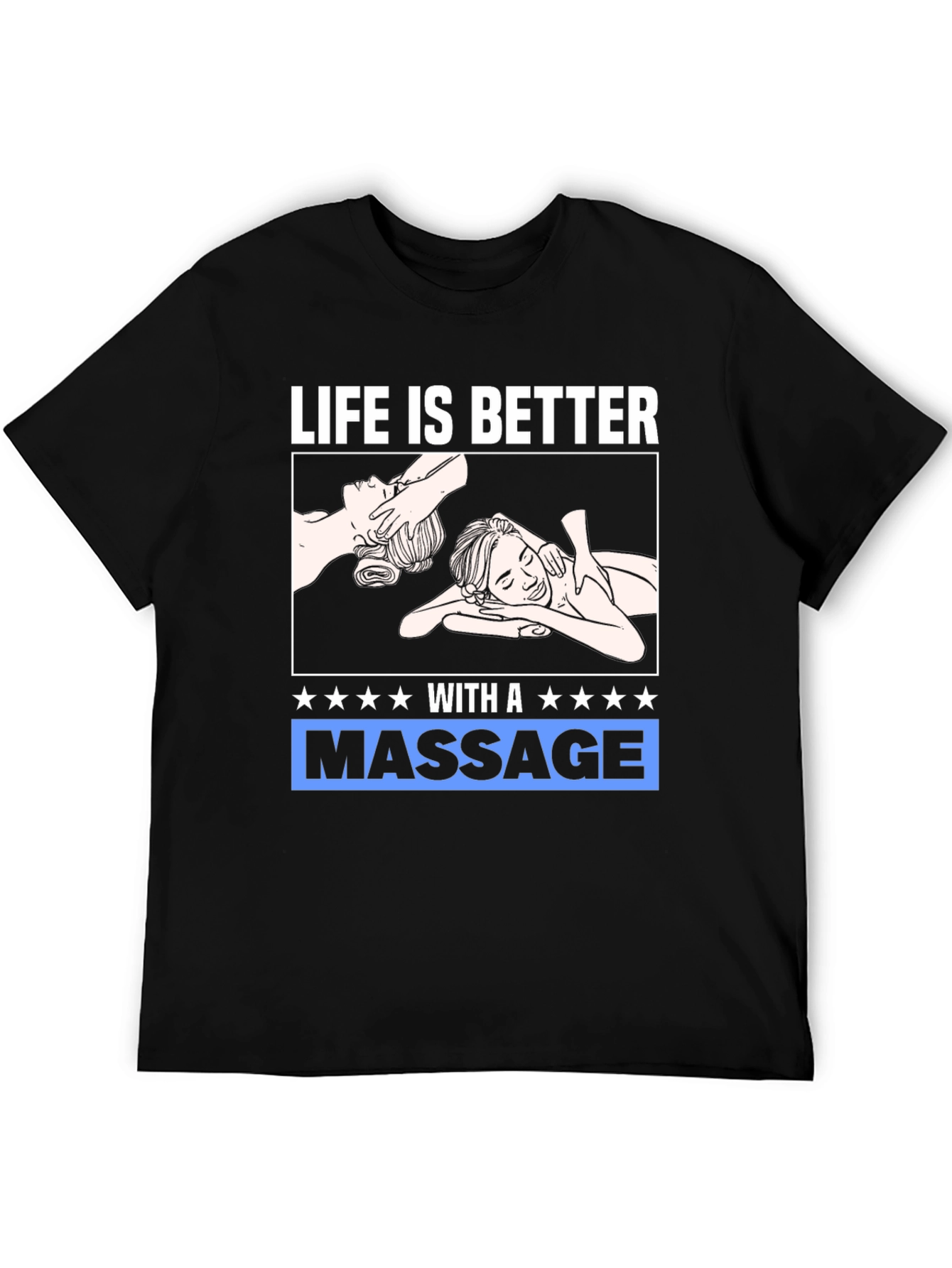 Black Relaxation Massage T-Shirt view 5