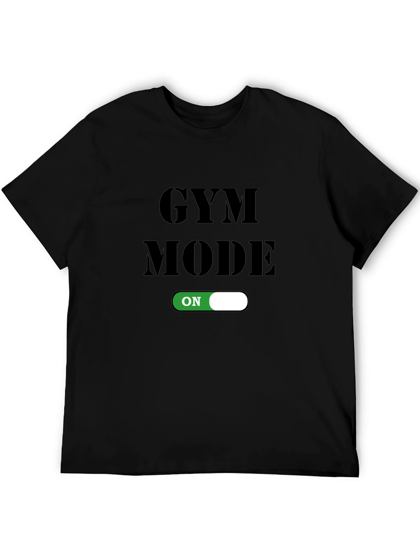 Black Gym Mode On T-Shirt - Fitness Apparel view 5
