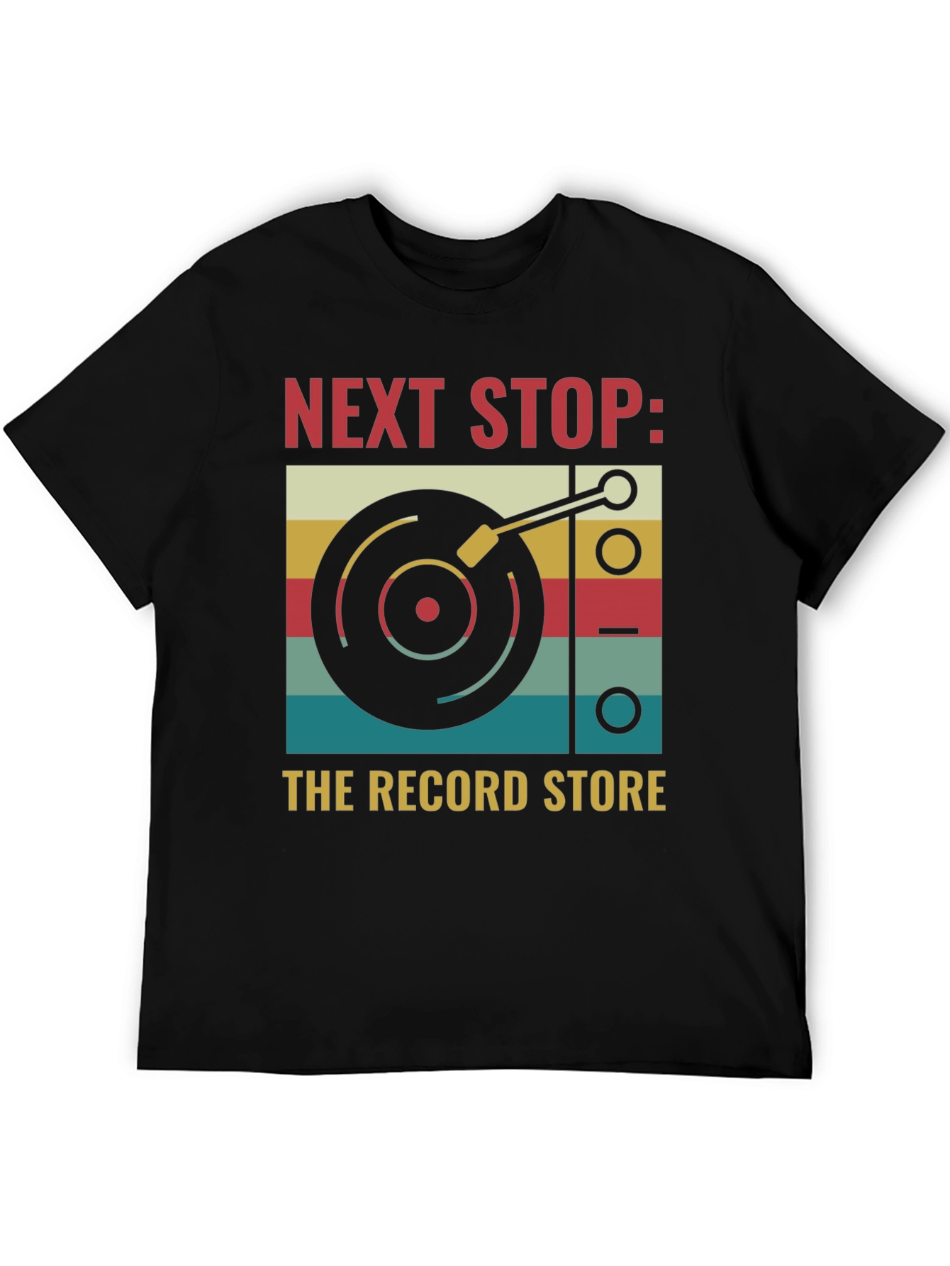 Black Next Stop Record Store Graphic Tee view 5