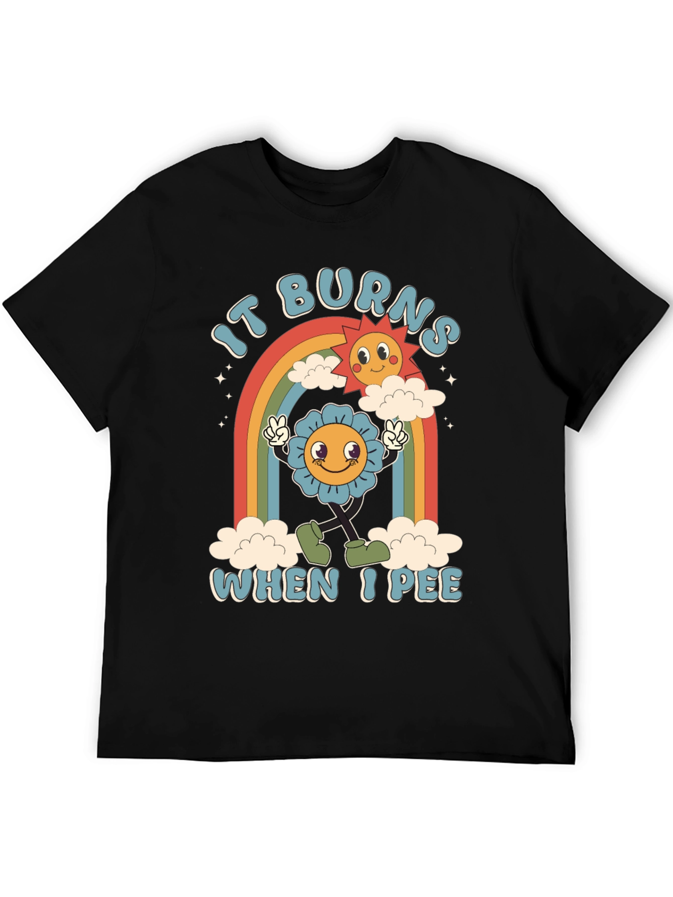 Black It Burns When I Pee T-Shirt view 5