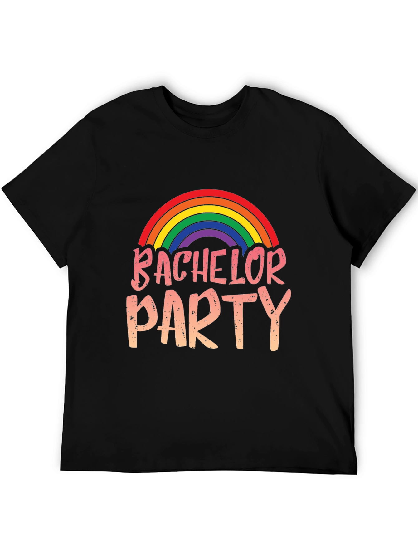 Black Bachelor Party Rainbow Graphic Tee view 5
