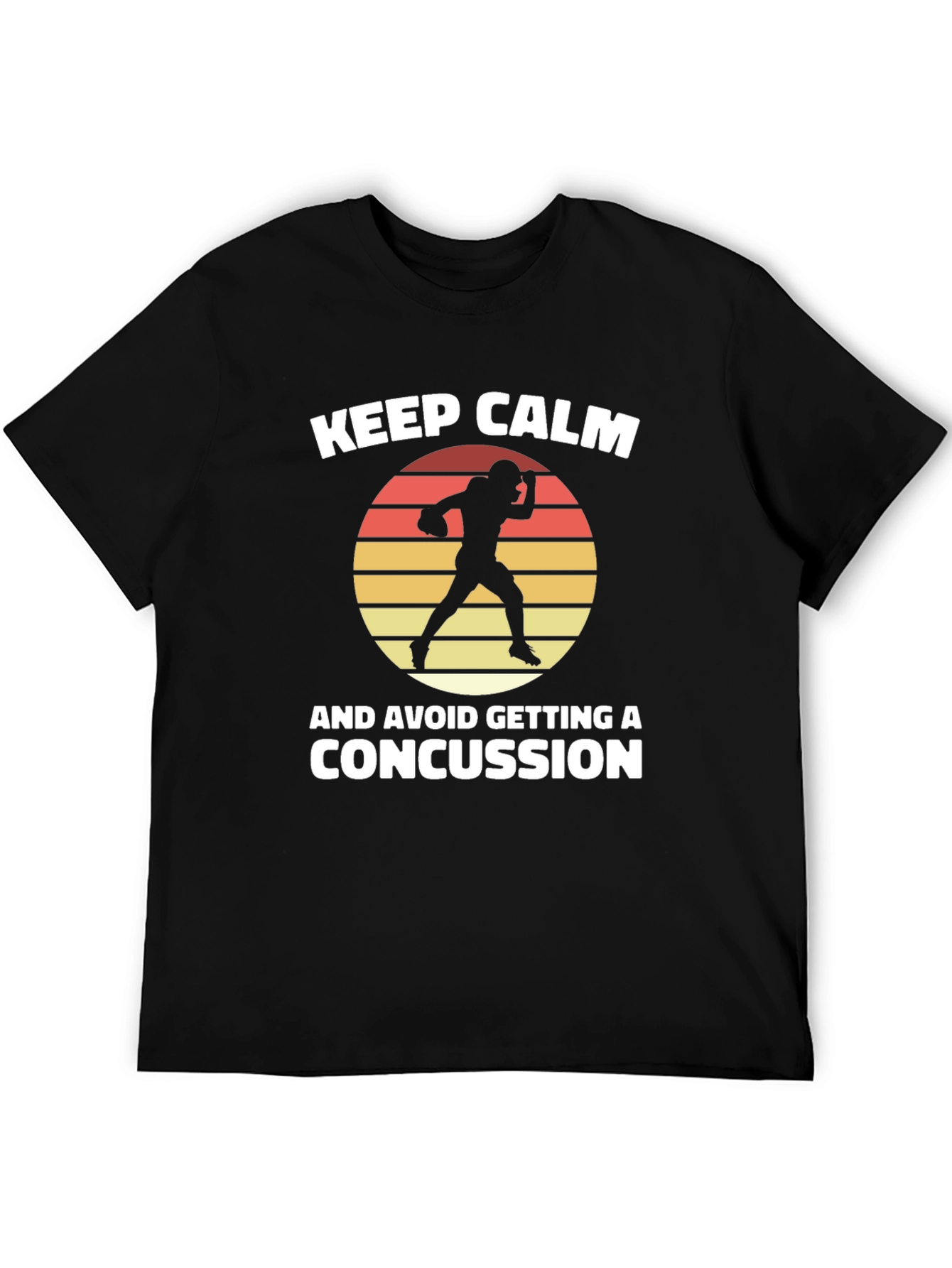 Black Keep Calm Football T-Shirt view 5