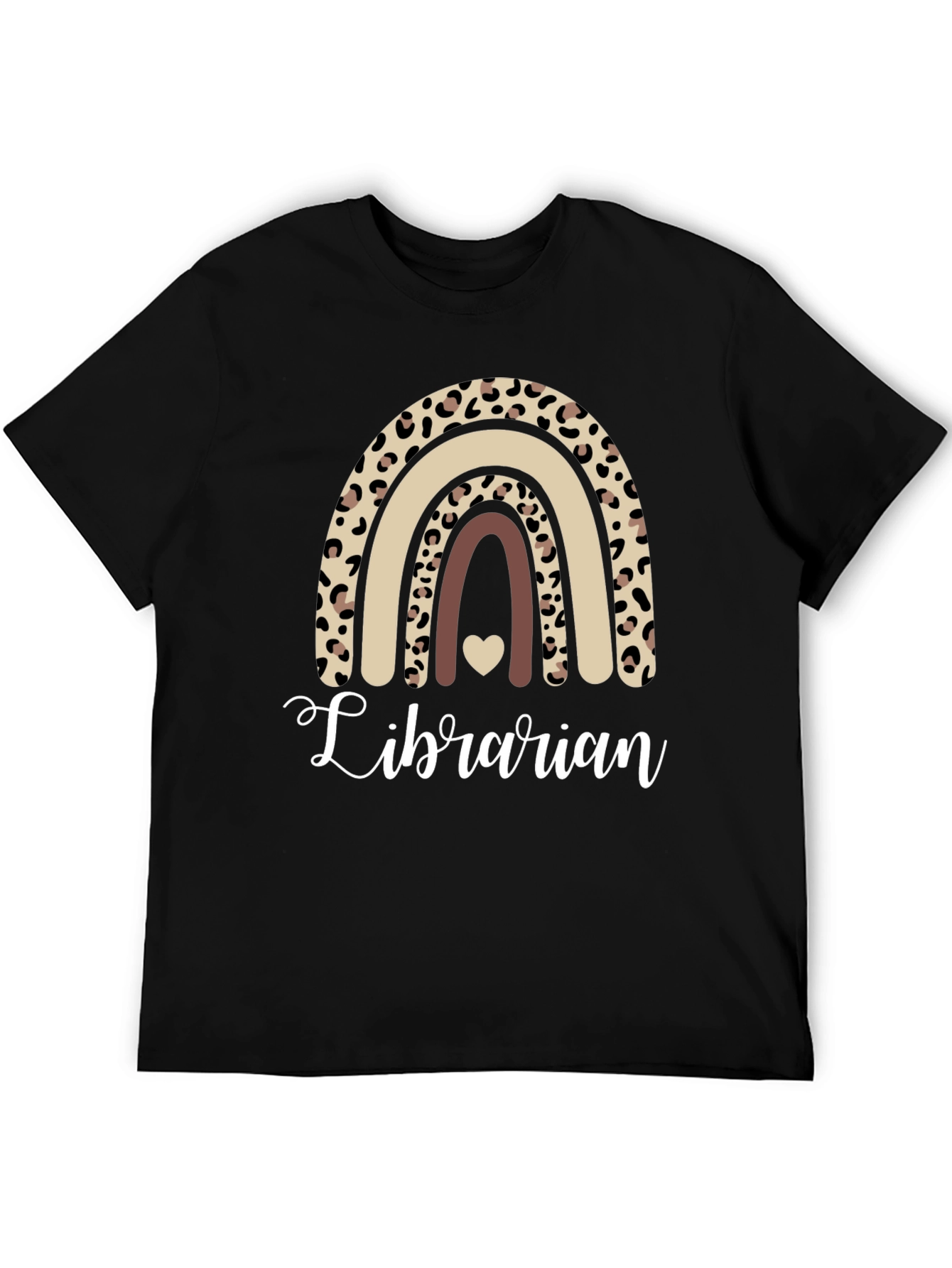 Black Librarian Leopard Rainbow T-Shirt view 5
