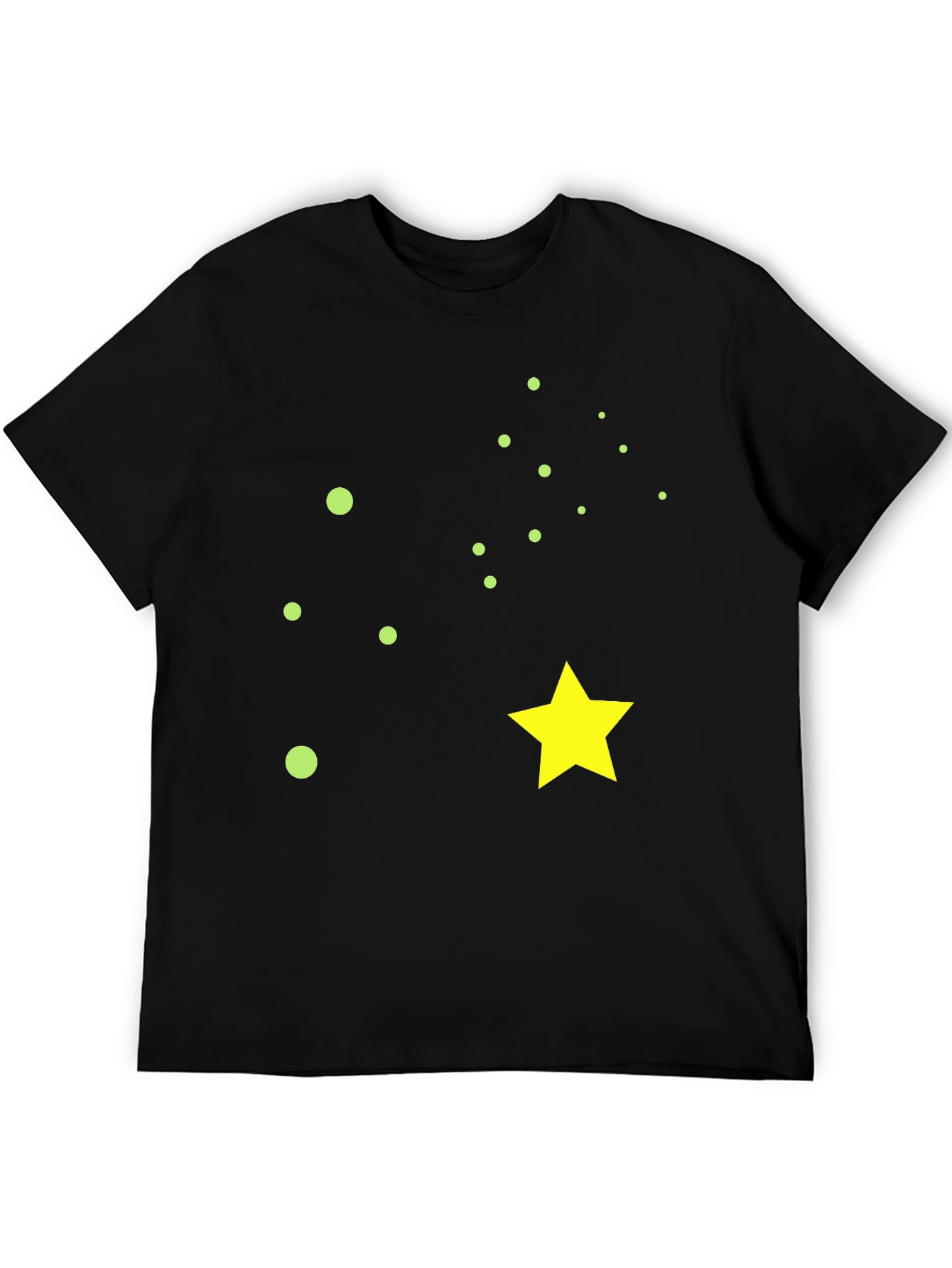 Black Starry Night Black Cotton T-Shirt view 5