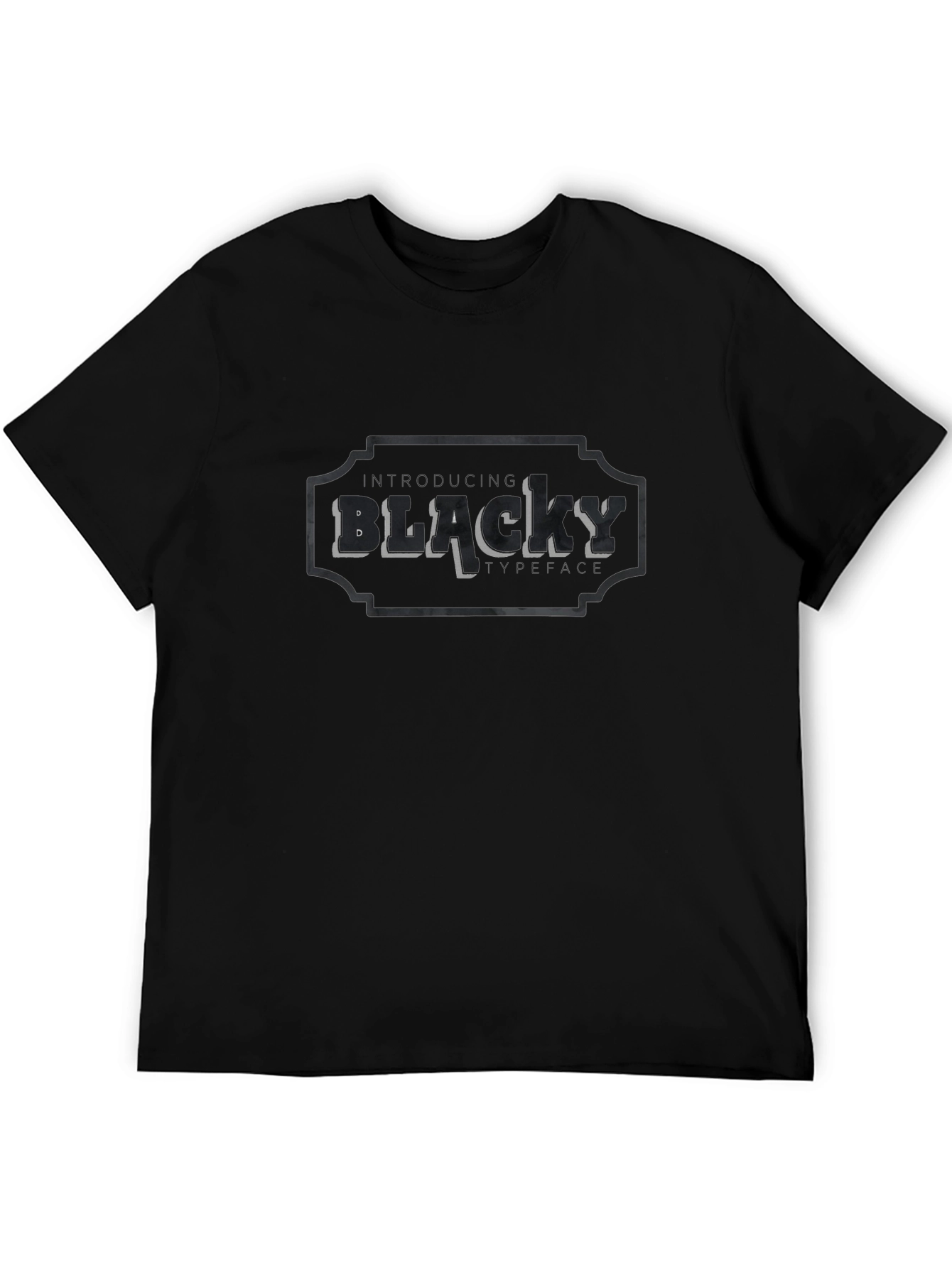 Black Black Blacky Typeface Graphic Tee view 5