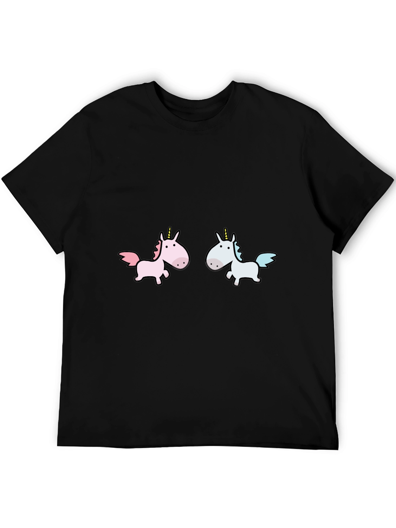 Black Unicorn T-Shirt: Whimsical Cartoon Design view 5